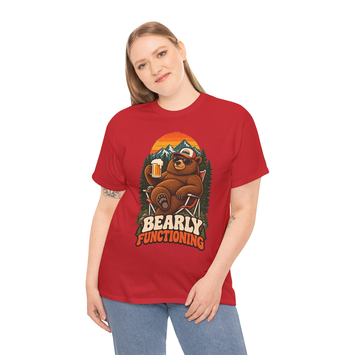 Bearly Functioning Grizzly Bear Camping T-Shirt