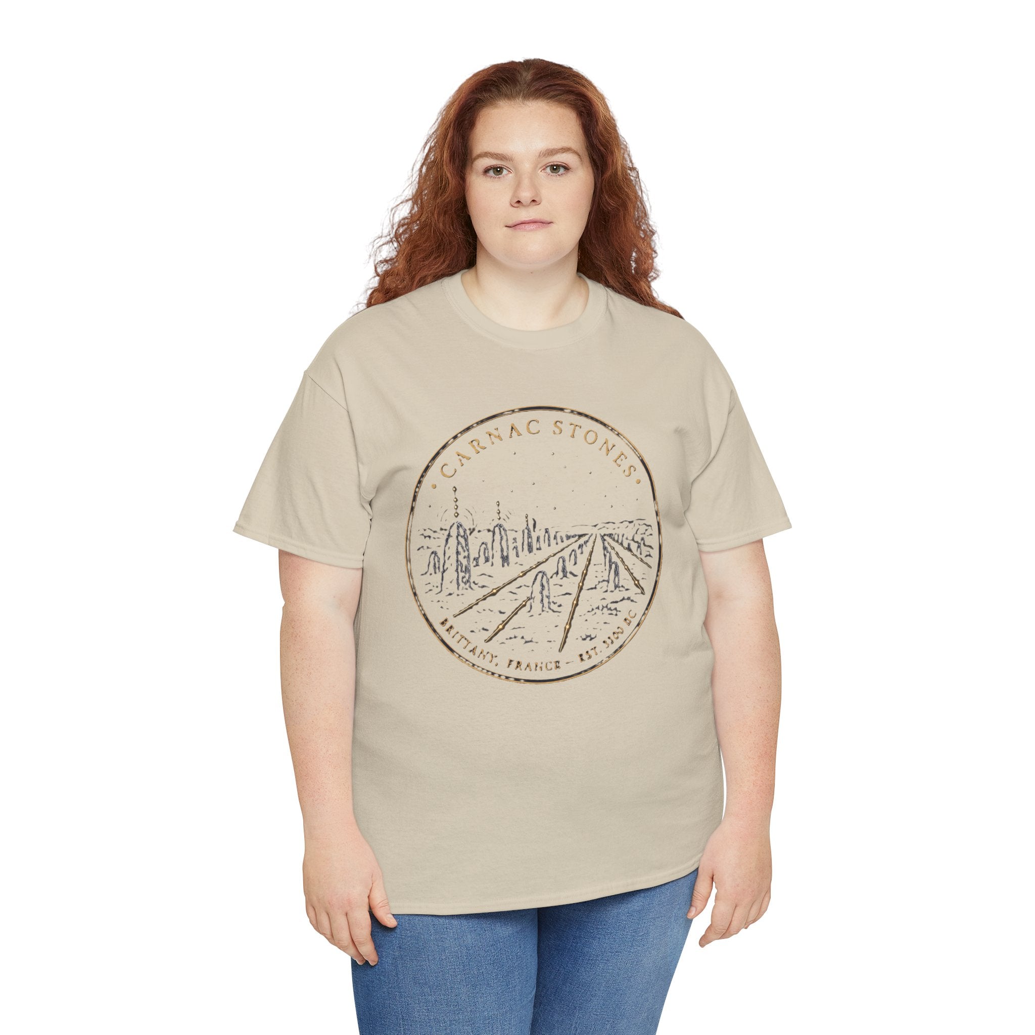 Carnac Stones T-Shirt | Neolithic Megalithic Alignment Design | Ancient Brittany France Monument Tee | Sacred Sites Graphic T-Shirt