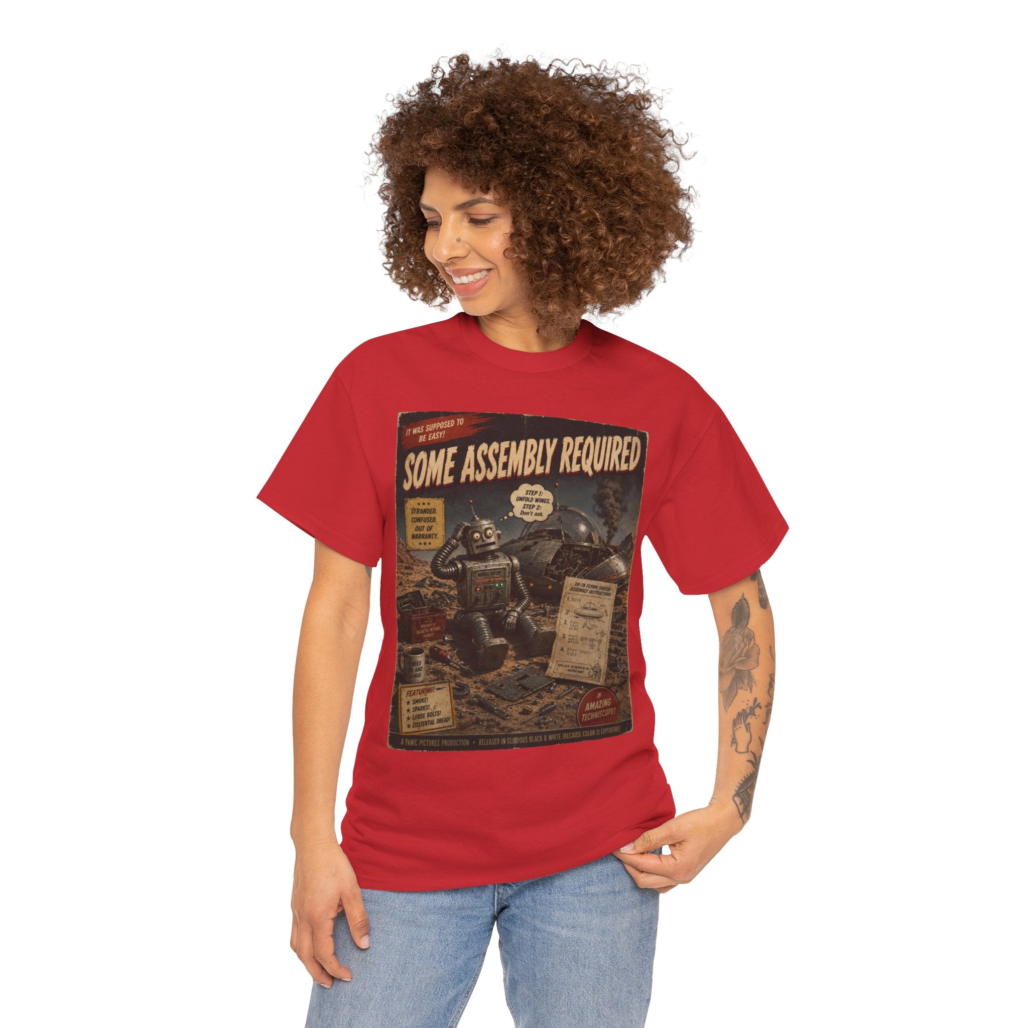 Some Assembly Required – Retro B-Movie Robot Mechanic T-Shirt