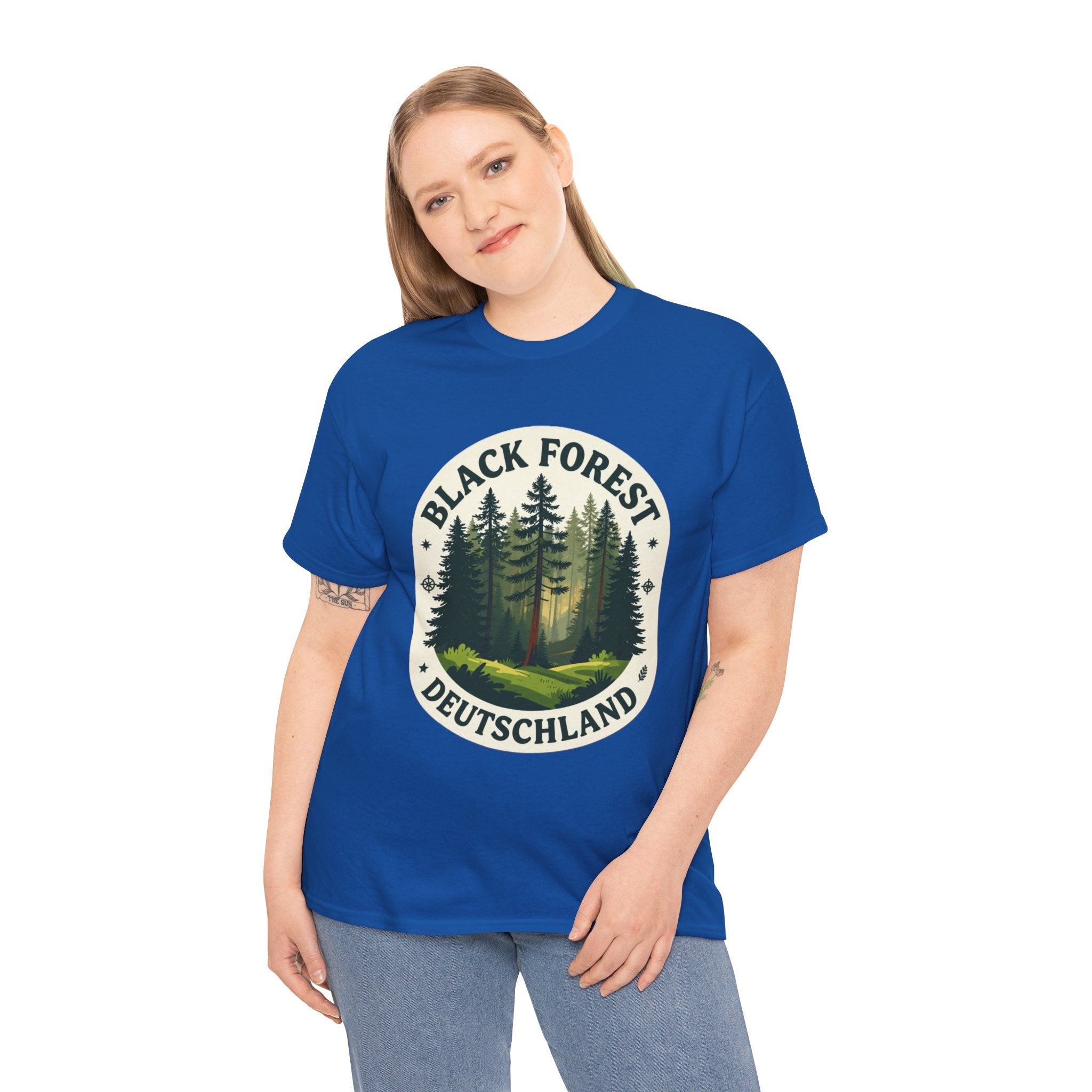 Black Forest T-Shirt | Schwarzwald Deutschland Hiking Tee | Germany Forest Badge Graphic Shirt | Germany Travel Gift