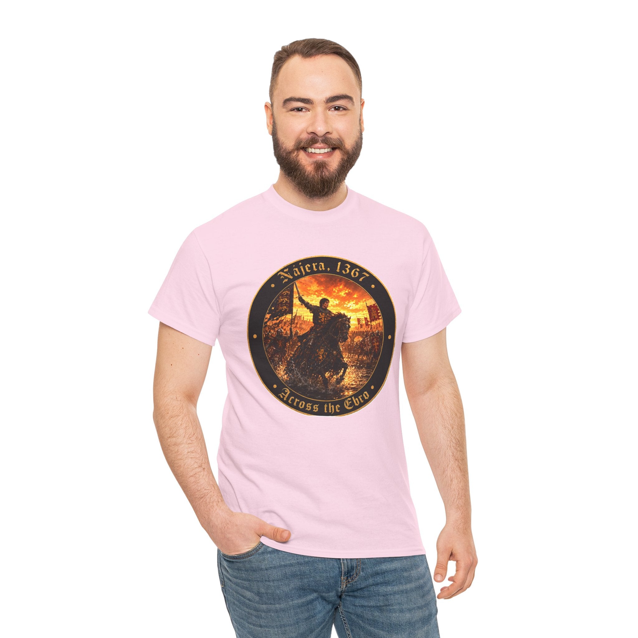 Nájera 1367 T-Shirt — "Across the Ebro" Medieval Battle Roundel Graphic Tee