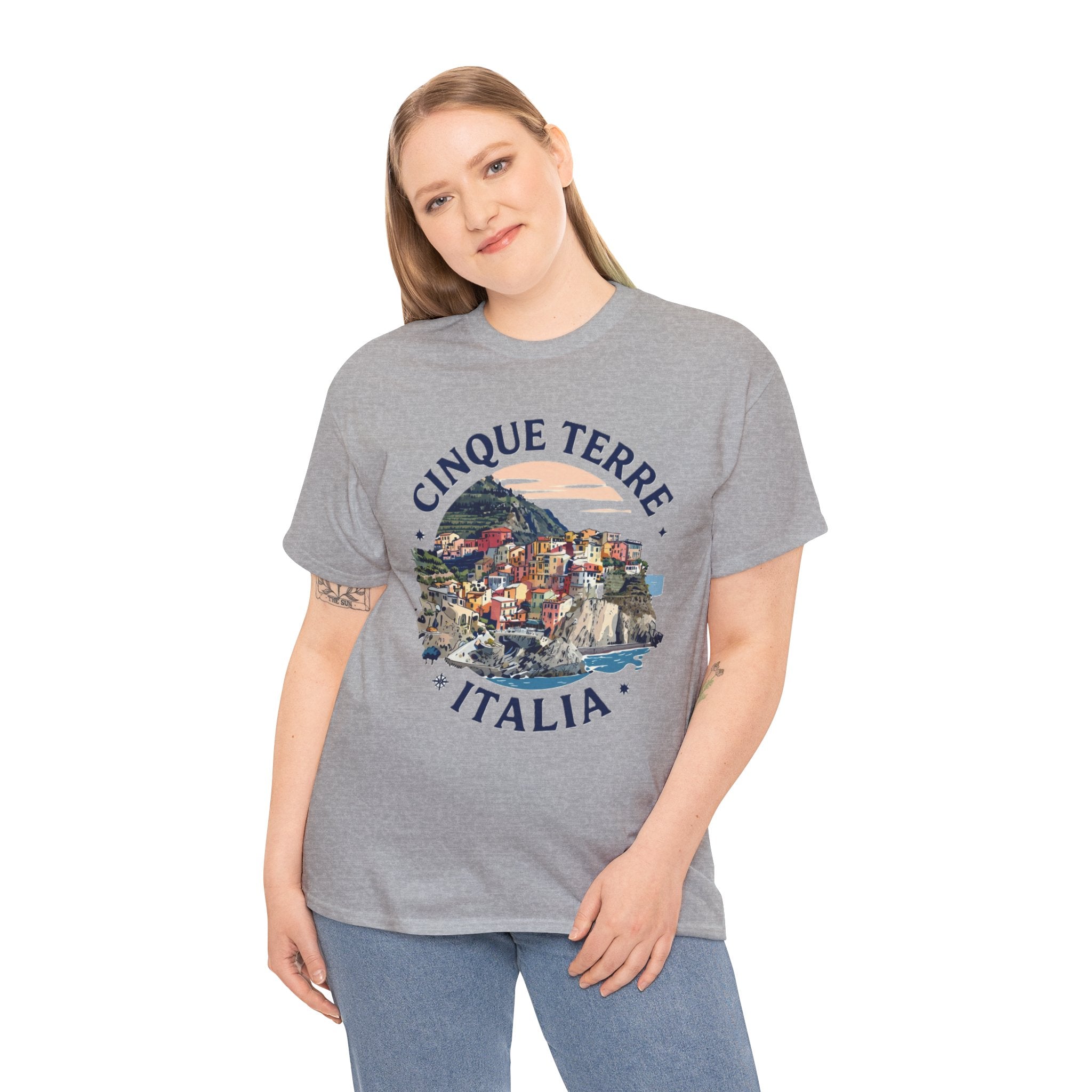 Cinque Terre T-Shirt | Italia Coastal Hiking Tee | Italian Riviera Vintage Village Graphic Shirt | Italy Travel Gift