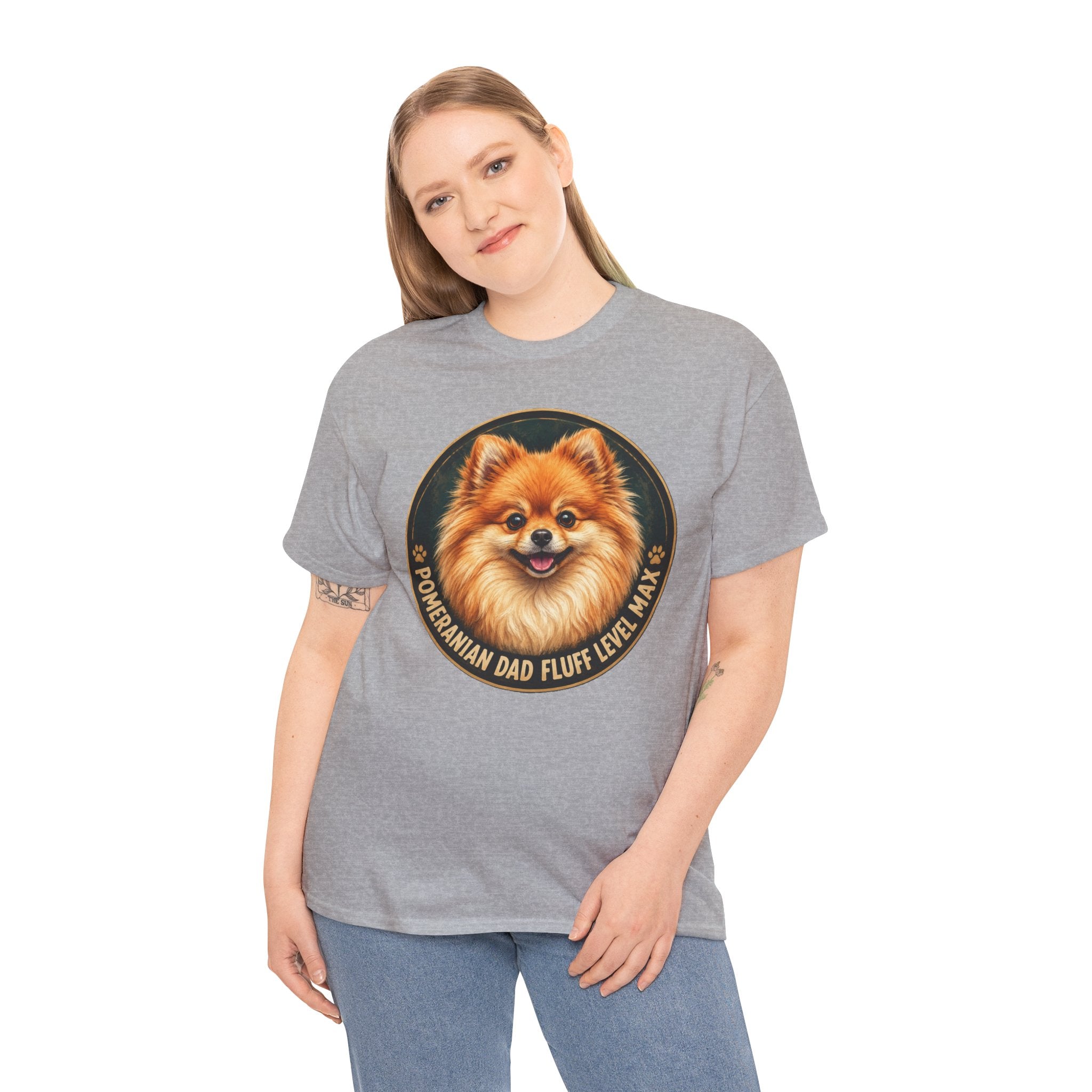 Pomeranian Dad Fluff Level Max T-Shirt | Pomeranian Owner Tee