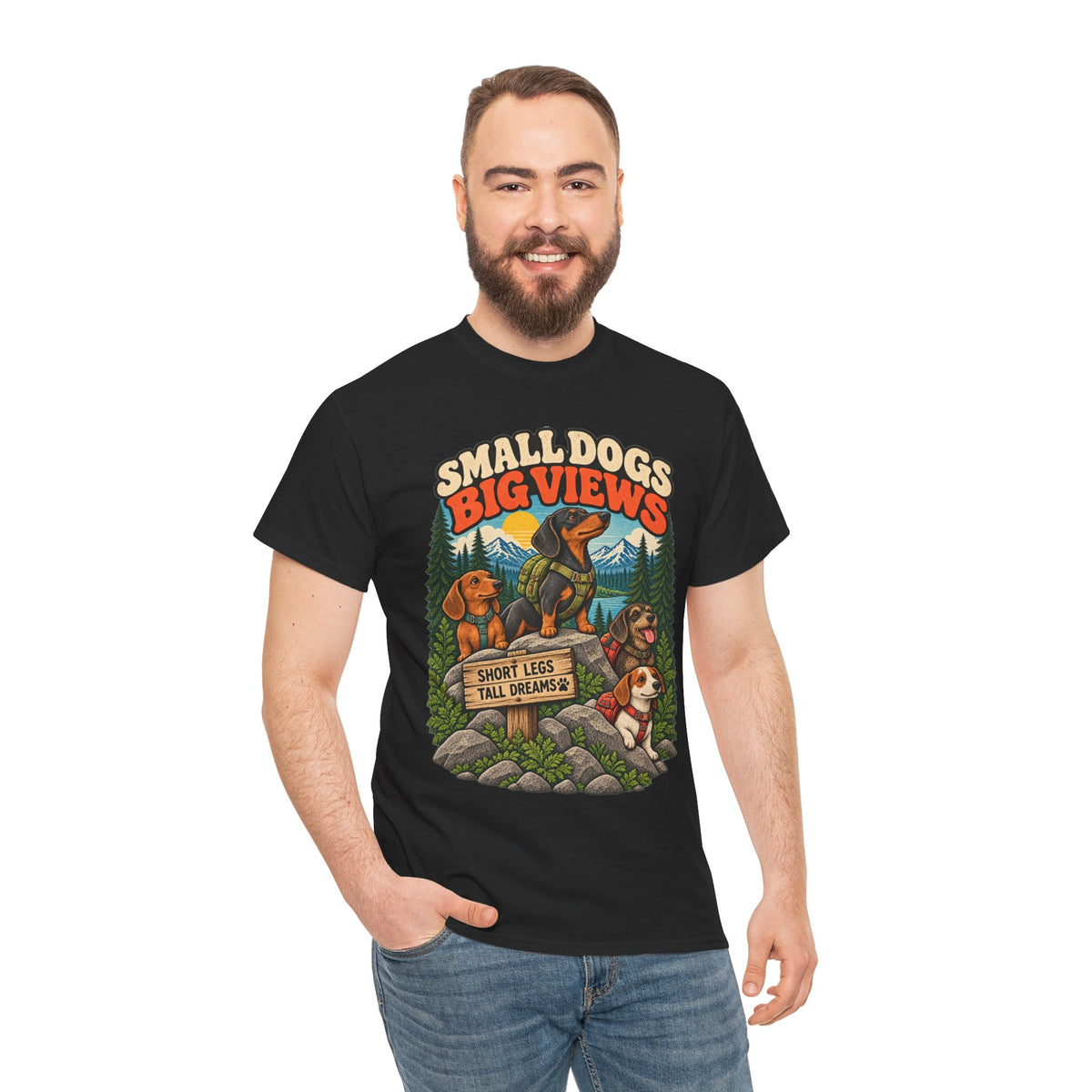 Small Dogs Big Views Dachshund Hiking T-Shirt