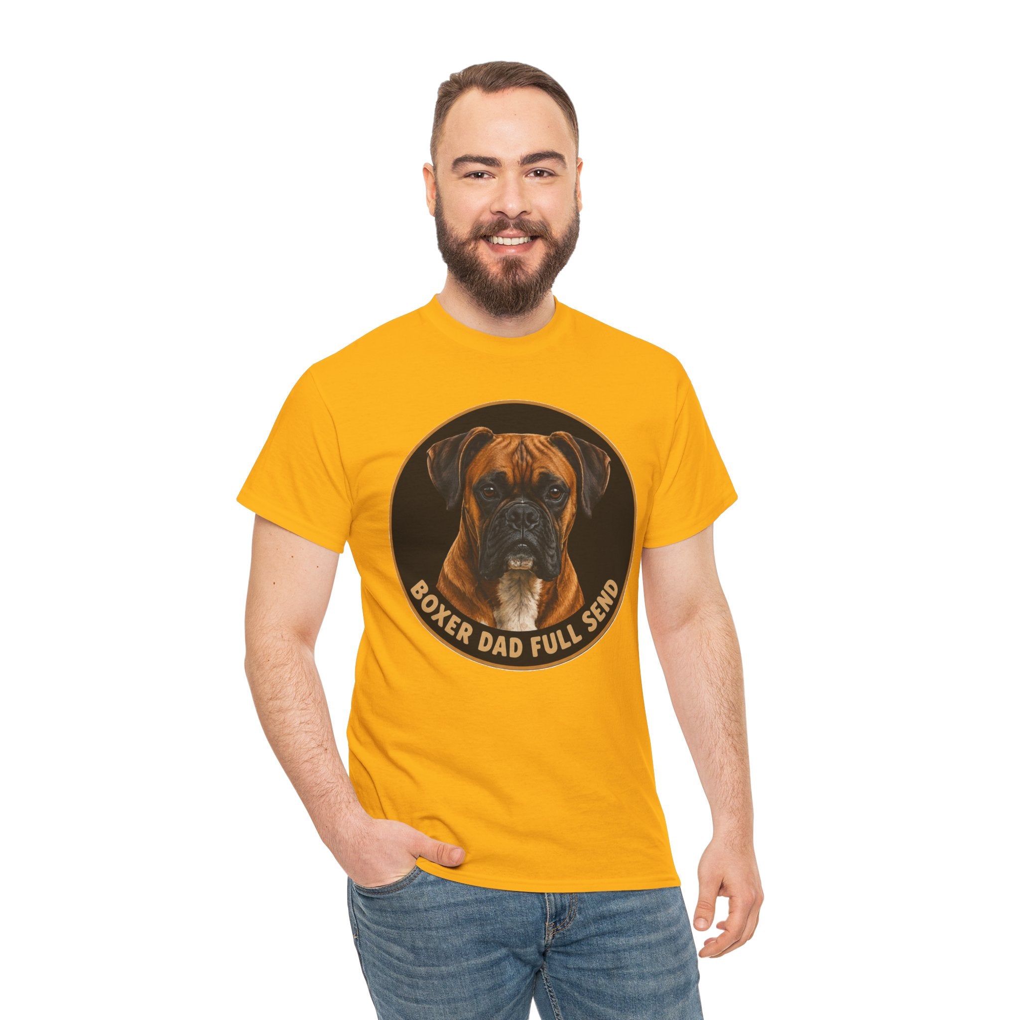 Boxer Dog Portrait Tee — "Boxer Bad Full Stop" Graphic T-Shirt