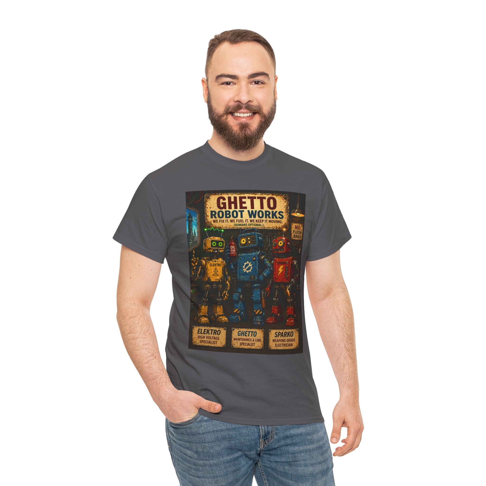 Ghetto Robot Works Vintage Poster T‑Shirt