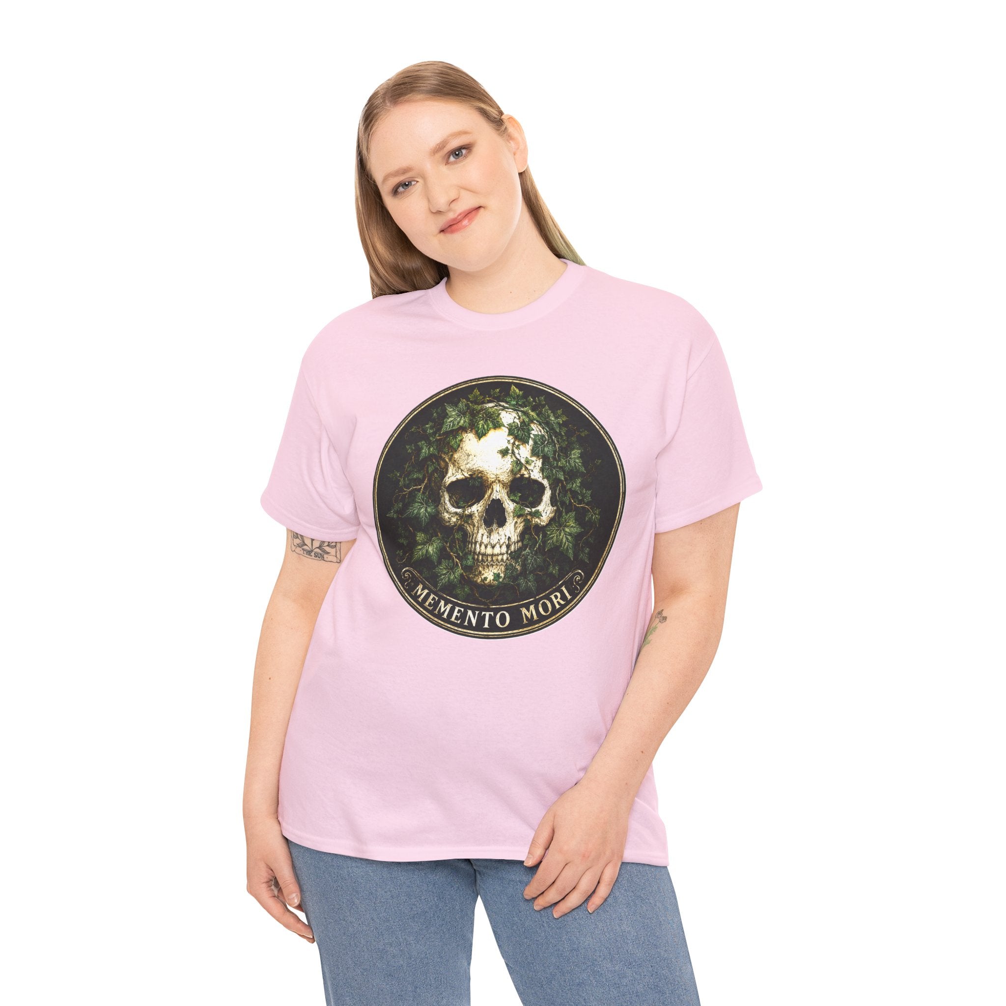 Memento Mori Skull Tee — Vintage Botanical Skull Graphic T-Shirt