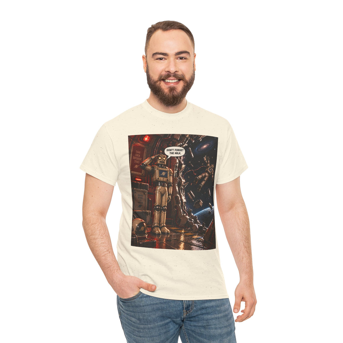 Don't Forget The Milk Retro Robot T-Shirt