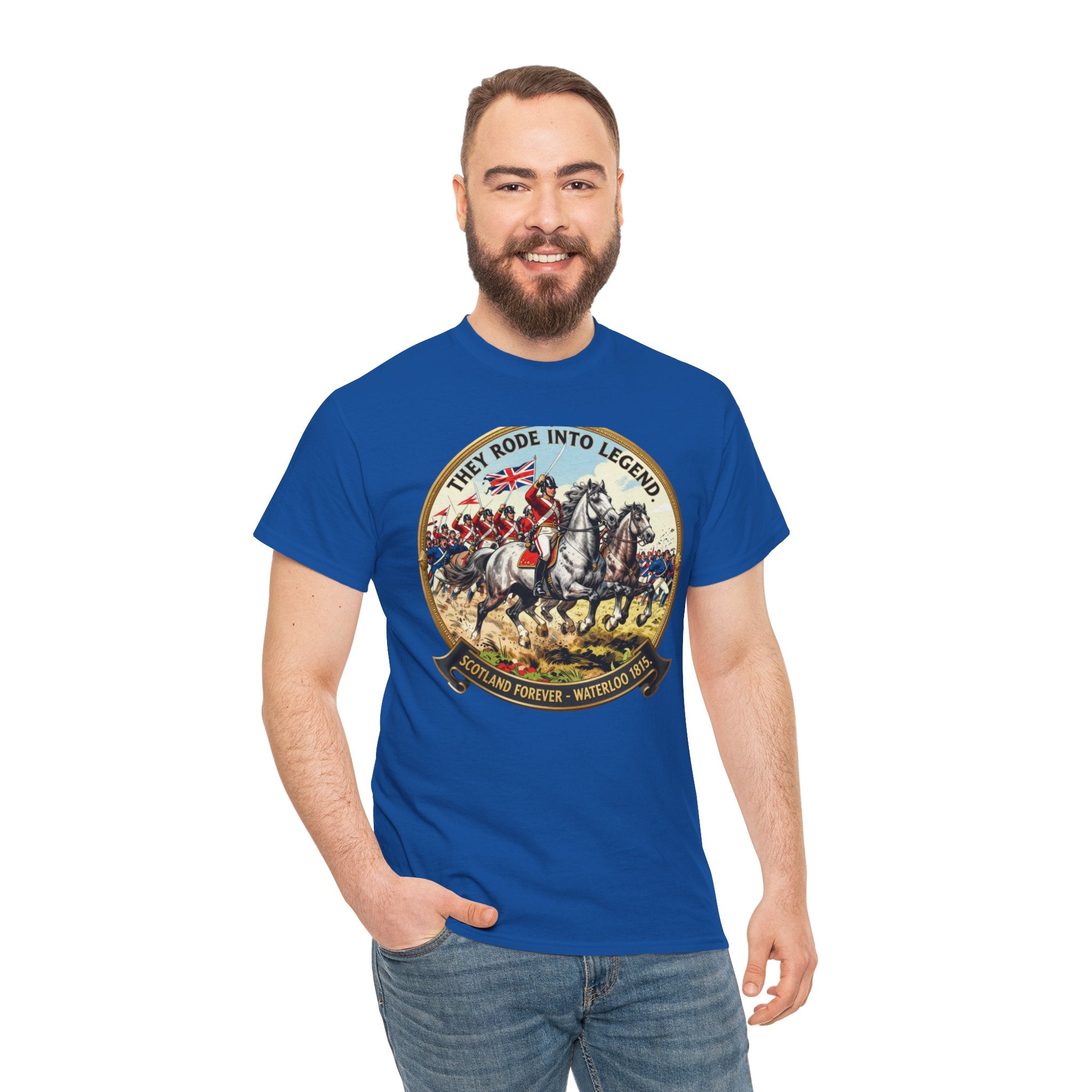 Scotland Forever — Waterloo 1815 T-Shirt | Royal Scots Greys Cavalry Charge | They Rode Into Legend | Scottish Military Heritage Gift | Napoleonic Wars Graphic Tee