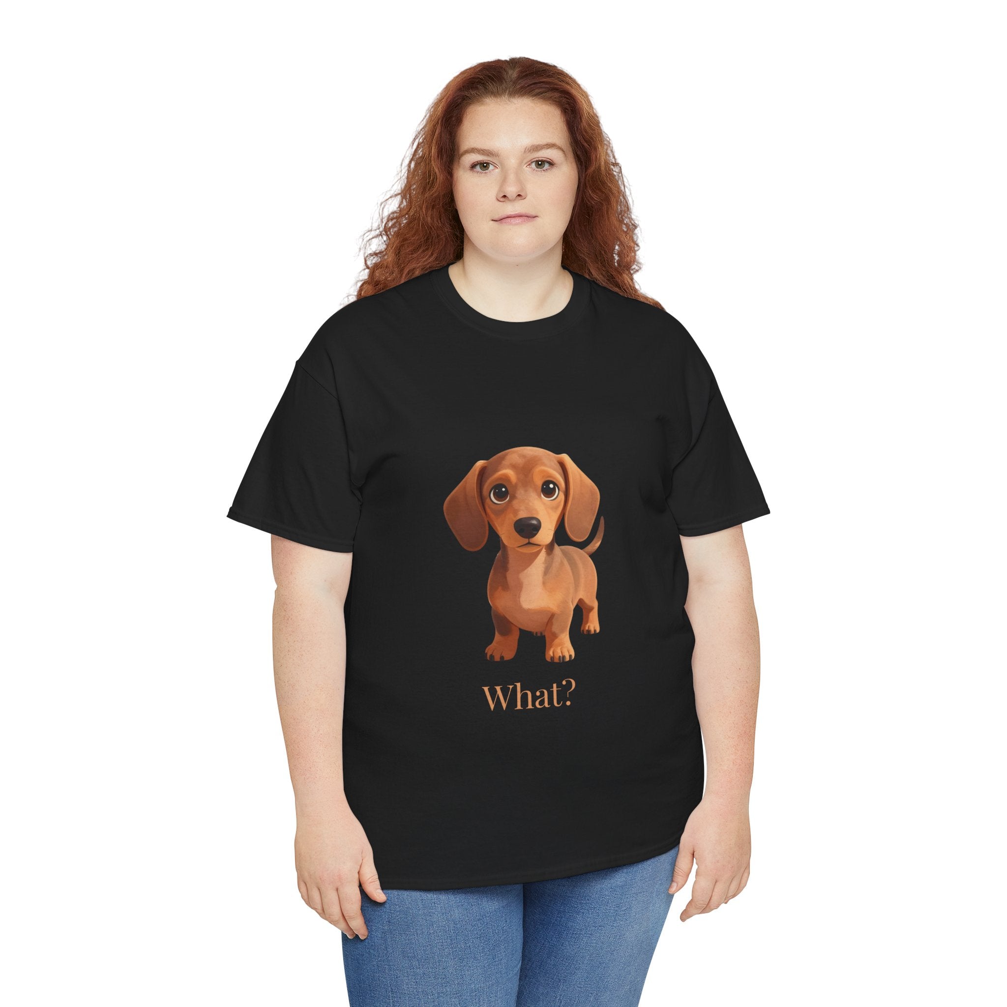 Dachshund "What?" Tee - Cute Dog Graphic T-Shirt