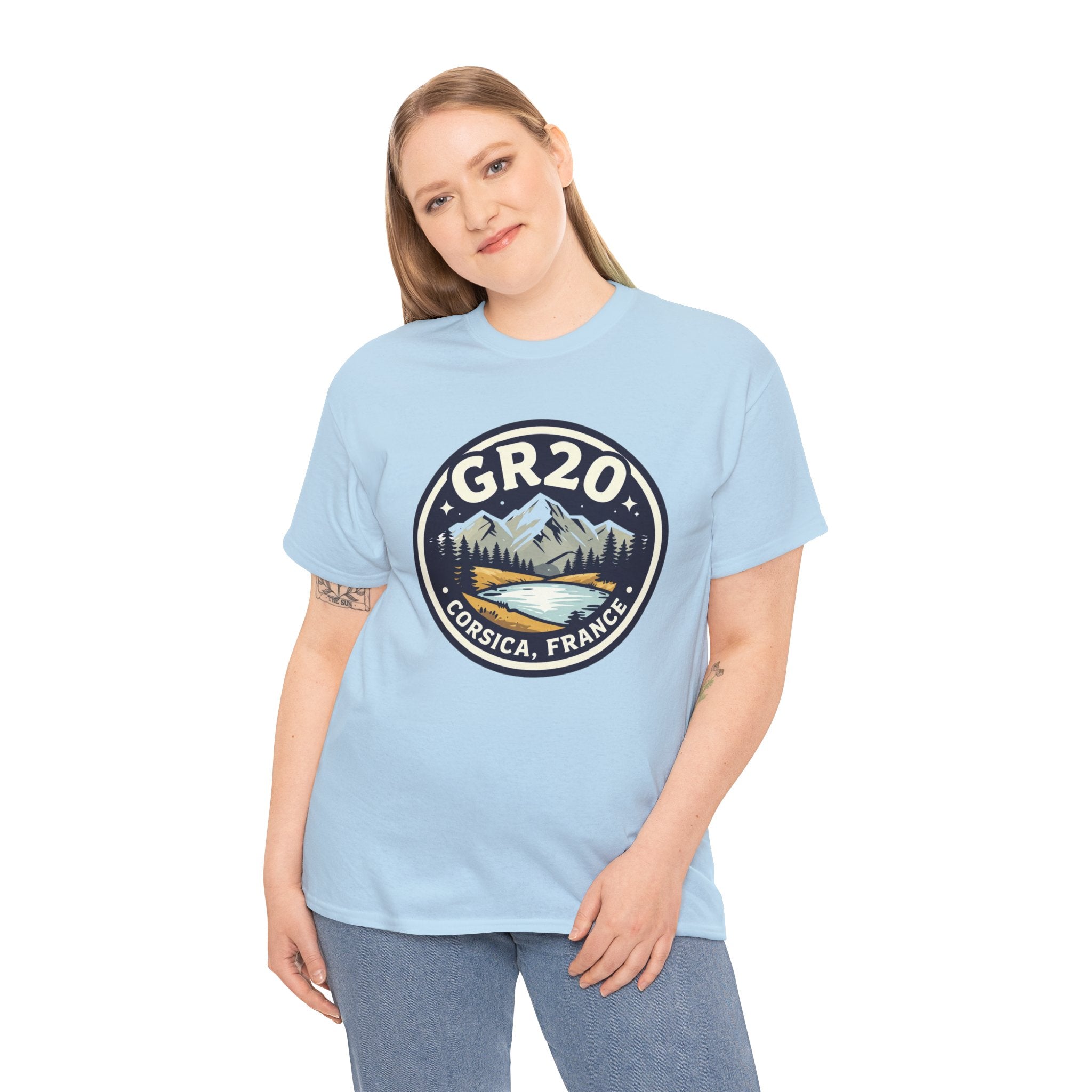 GR20 Corsica Hiking T-Shirt — Mountain Trail Badge Tee