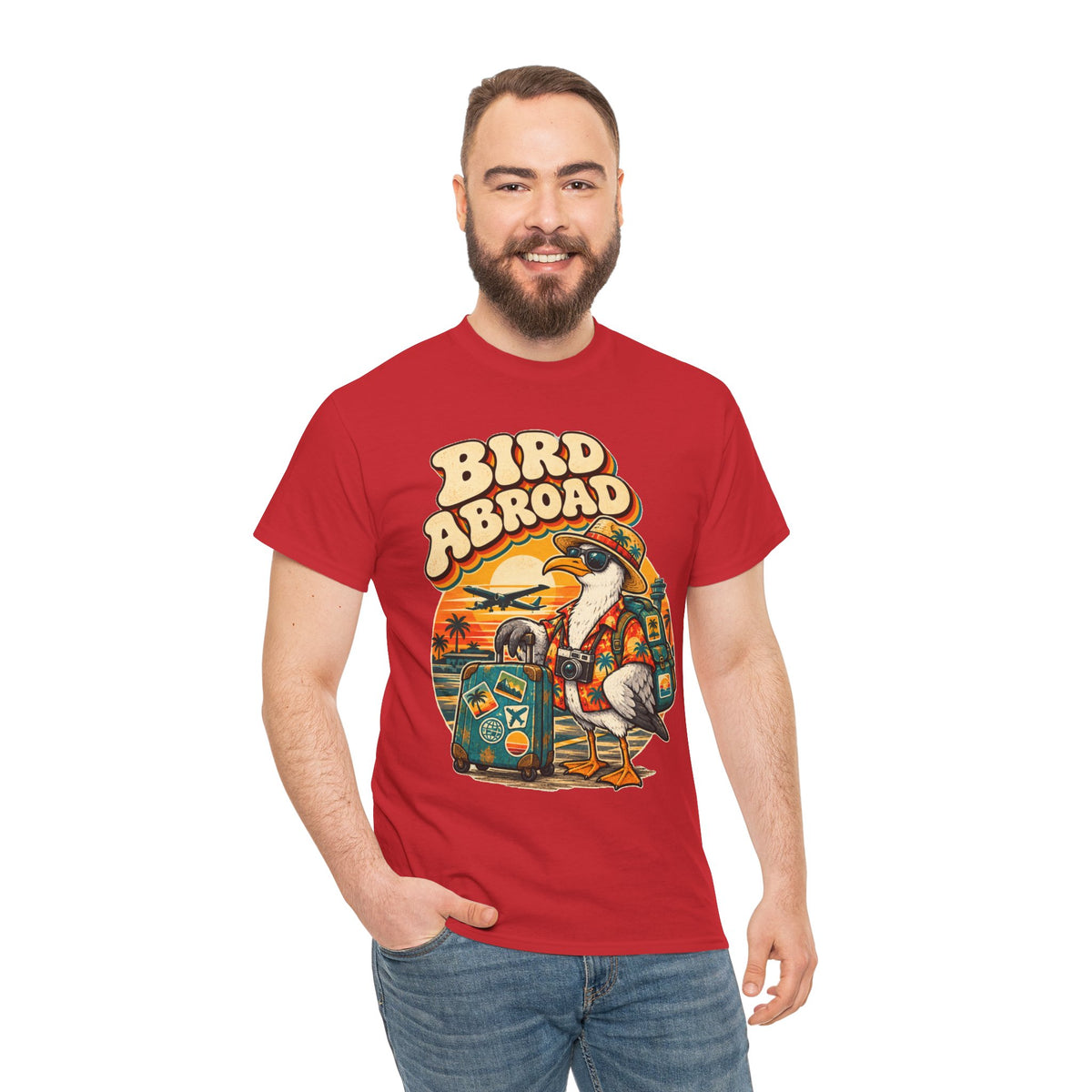 Bird Abroad Seagull T-Shirt – Funny Holiday Tourist Gull Tee