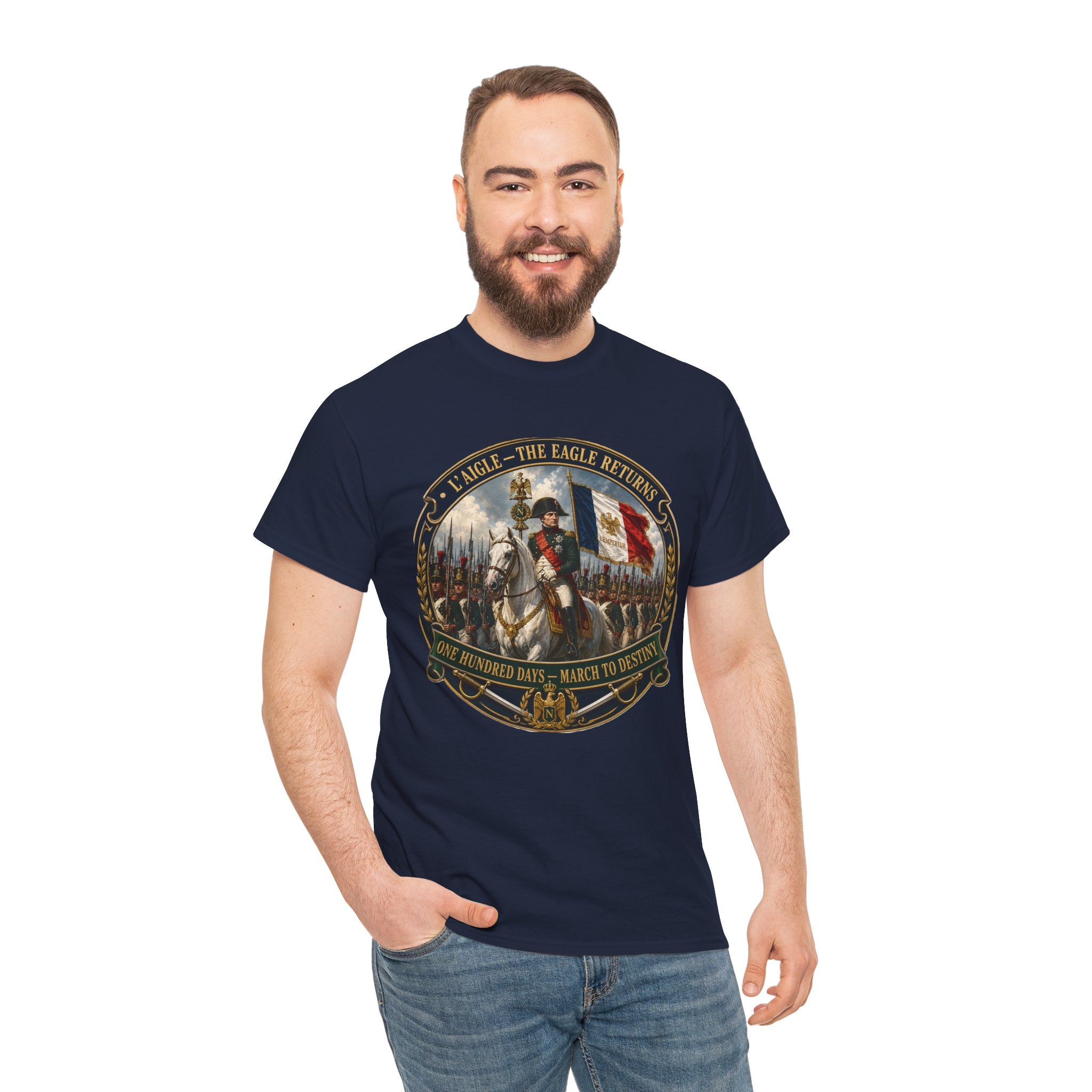 Napoleon L'Aigle The Eagle Returns One Hundred Days March to Destiny T-Shirt | Military History Tee | Napoleonic Wars Graphic T-Shirt