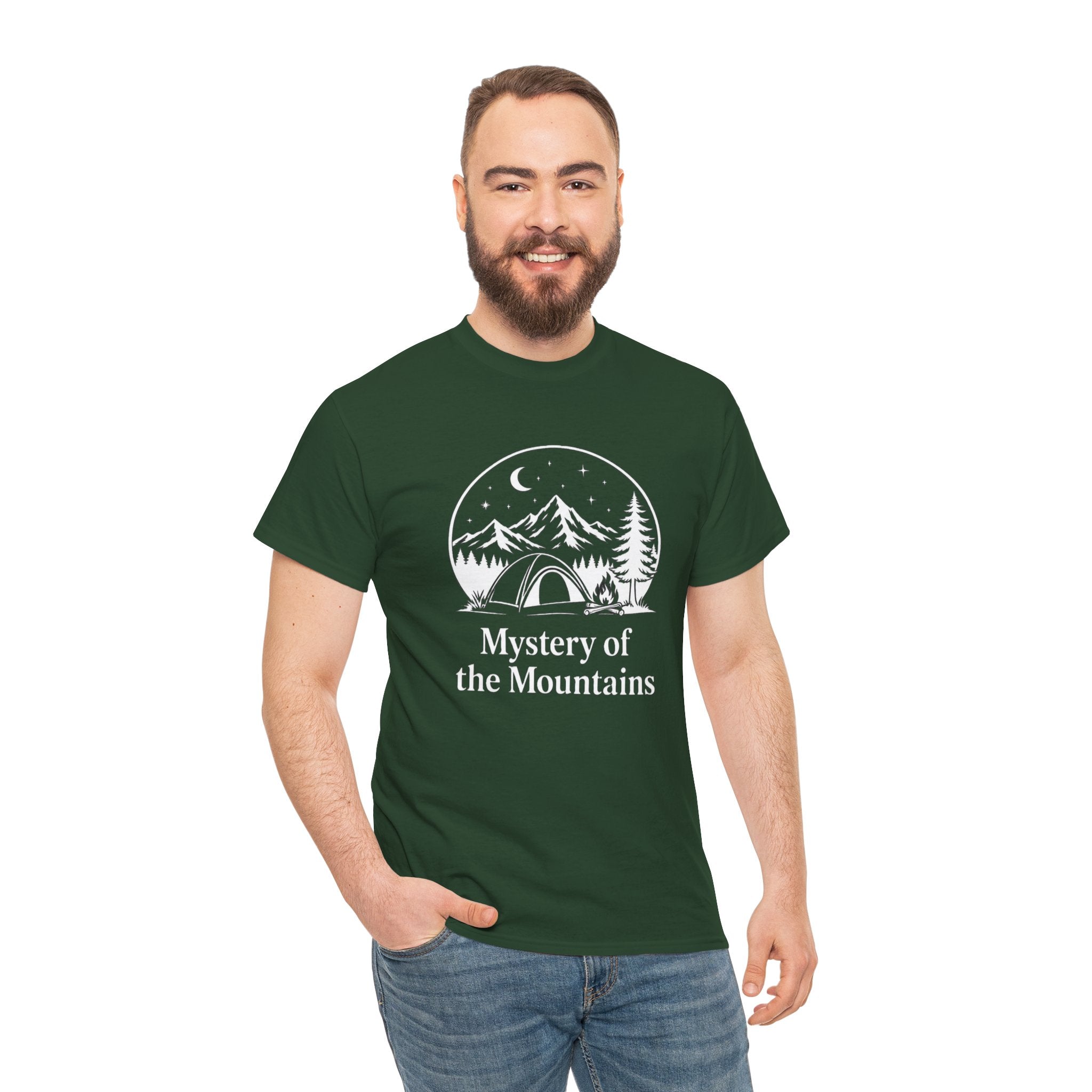 Mystery of the Mountains Tee — Minimal Mountain Sunset Camping Graphic Shirt -⛺ Home is Where You Pitch It — Campers Know Best