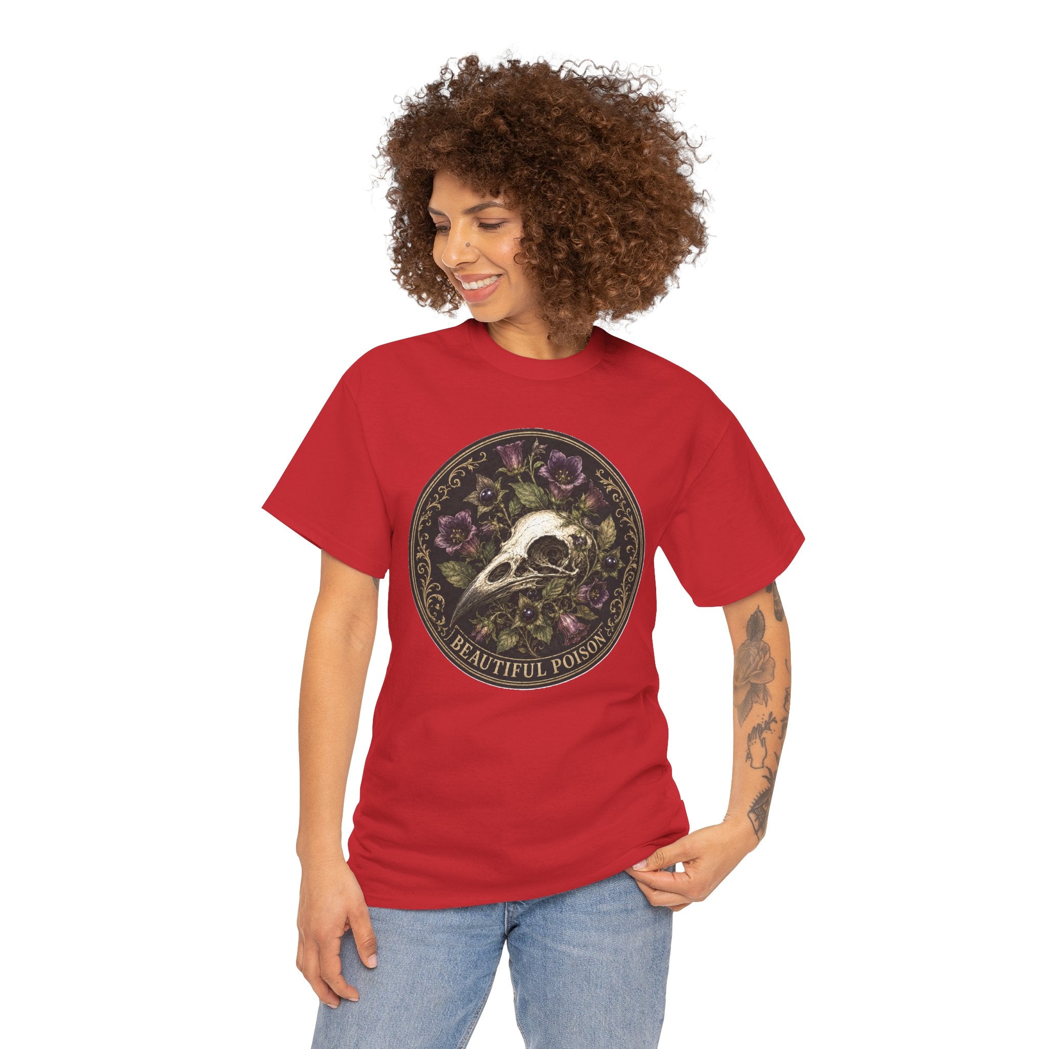Skull and Roses | Beautiful Poison T-Shirt | Vintage Apothecary Occult Tee