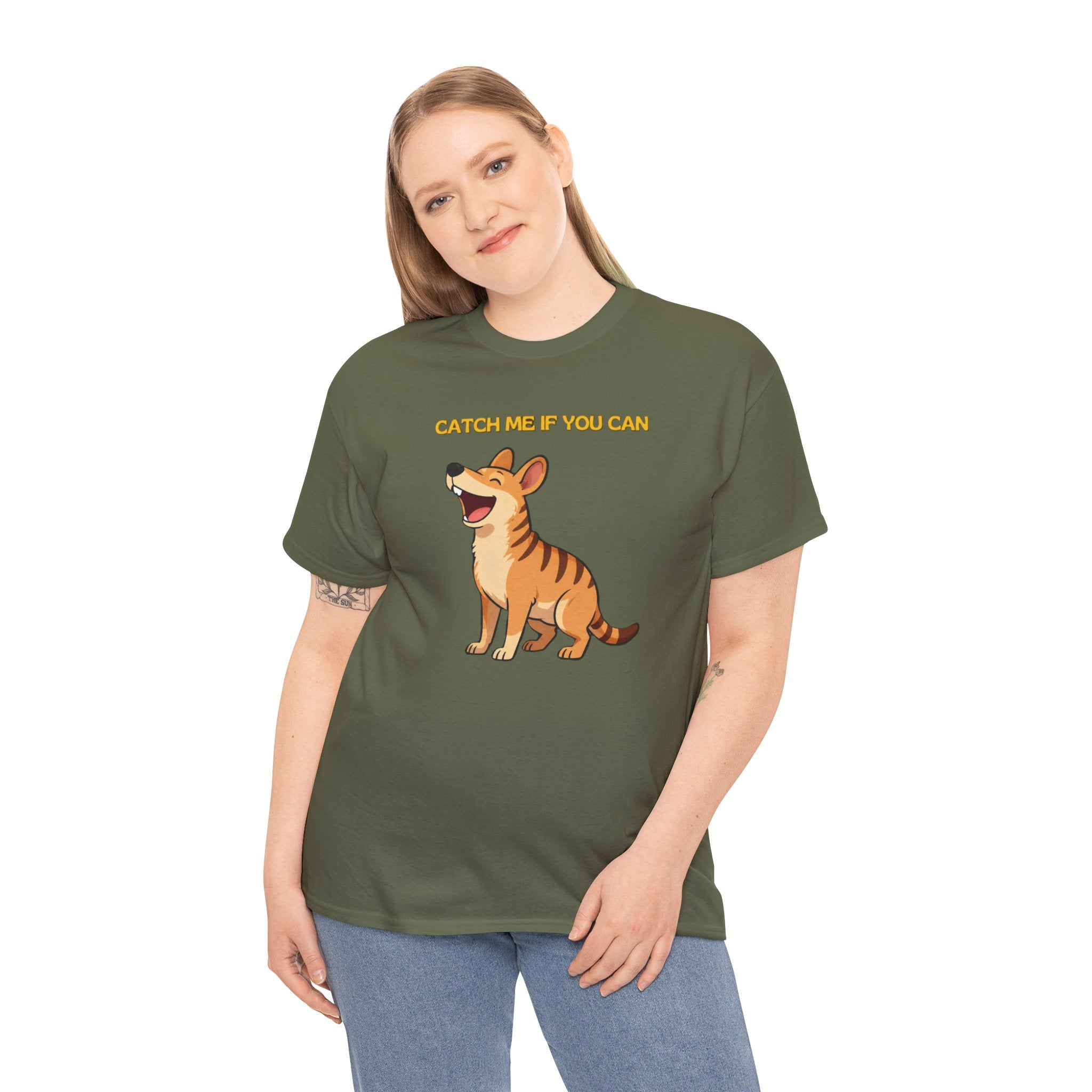 Thylacine T-Shirt | "Catch Me If You Can" Funny Tasmanian Tiger Tee