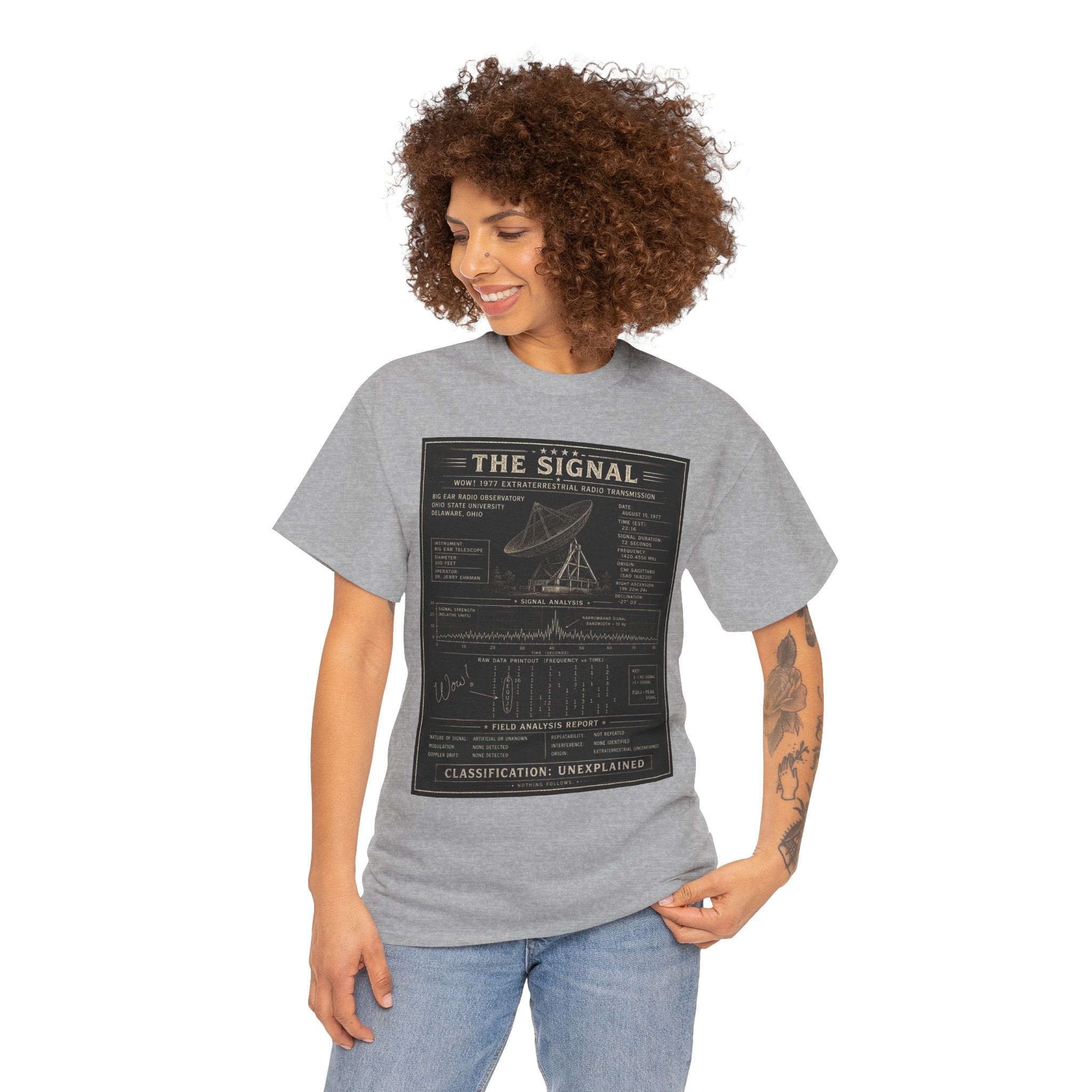 The Signal – WOW! 1977 Extraterrestrial Radio Transmission Field Analysis Vintage Graphic T-Shirt