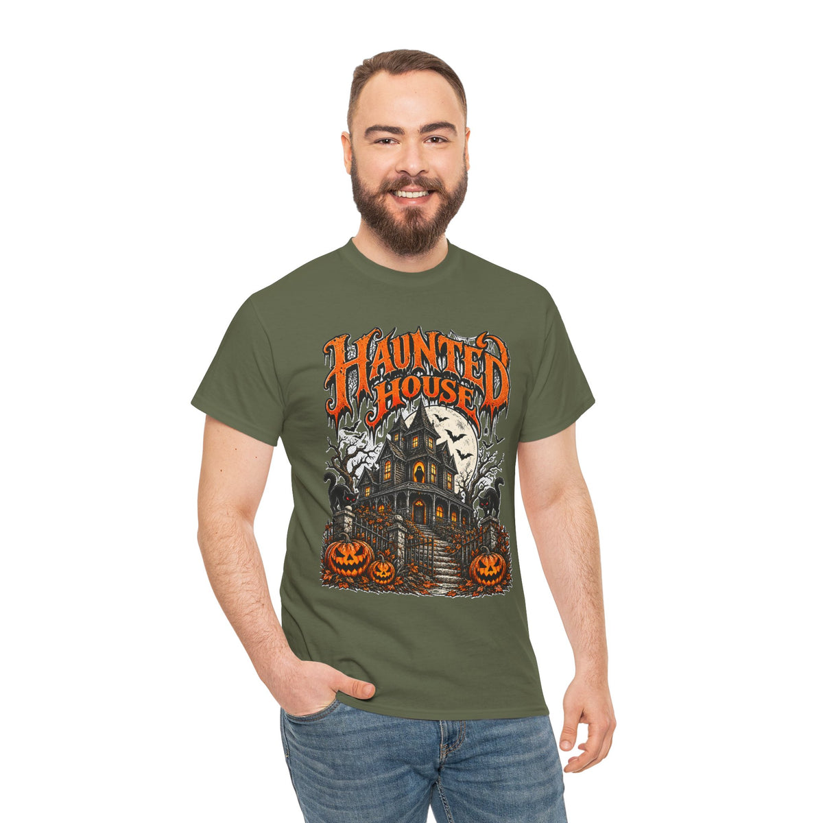 Haunted House: Vintage Halloween Jack-o'-Lantern T-Shirt