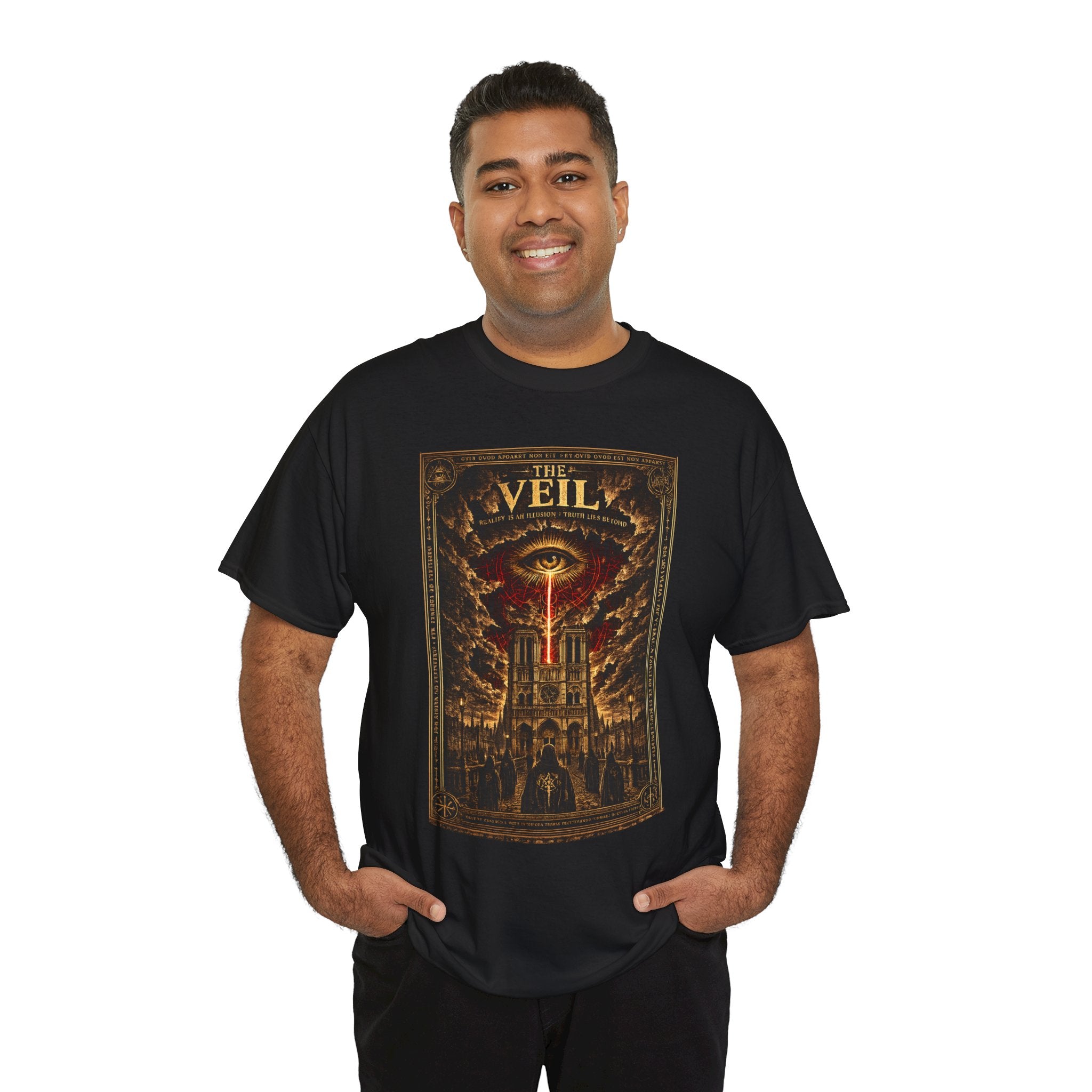 The Veil T-Shirt | Occult All Seeing Eye Cathedral Graphic Tee | Esoteric Conspiracy Gothic Shirt | Dark Academia Mystic Art