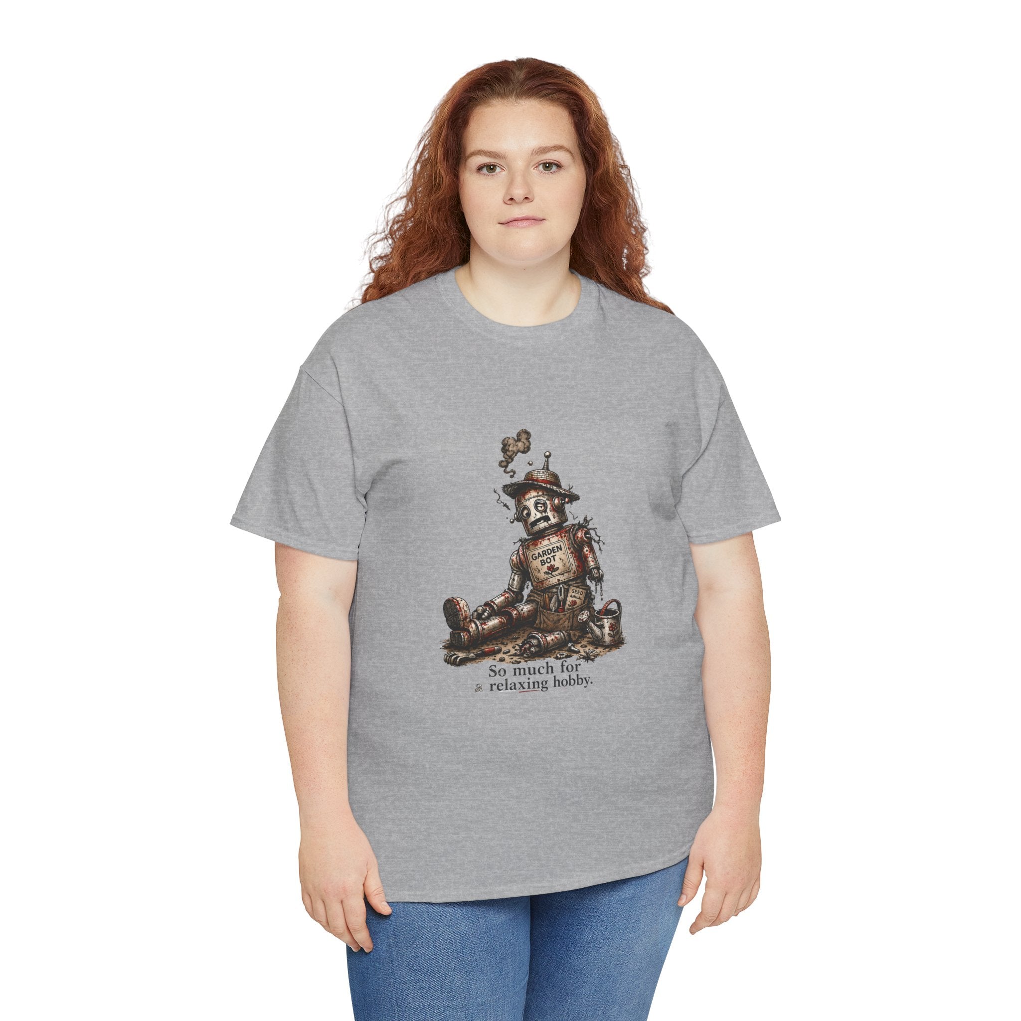 T‑Shirt — Vintage Robot 'So Much for a Relaxing Hobby' Graphic Tee