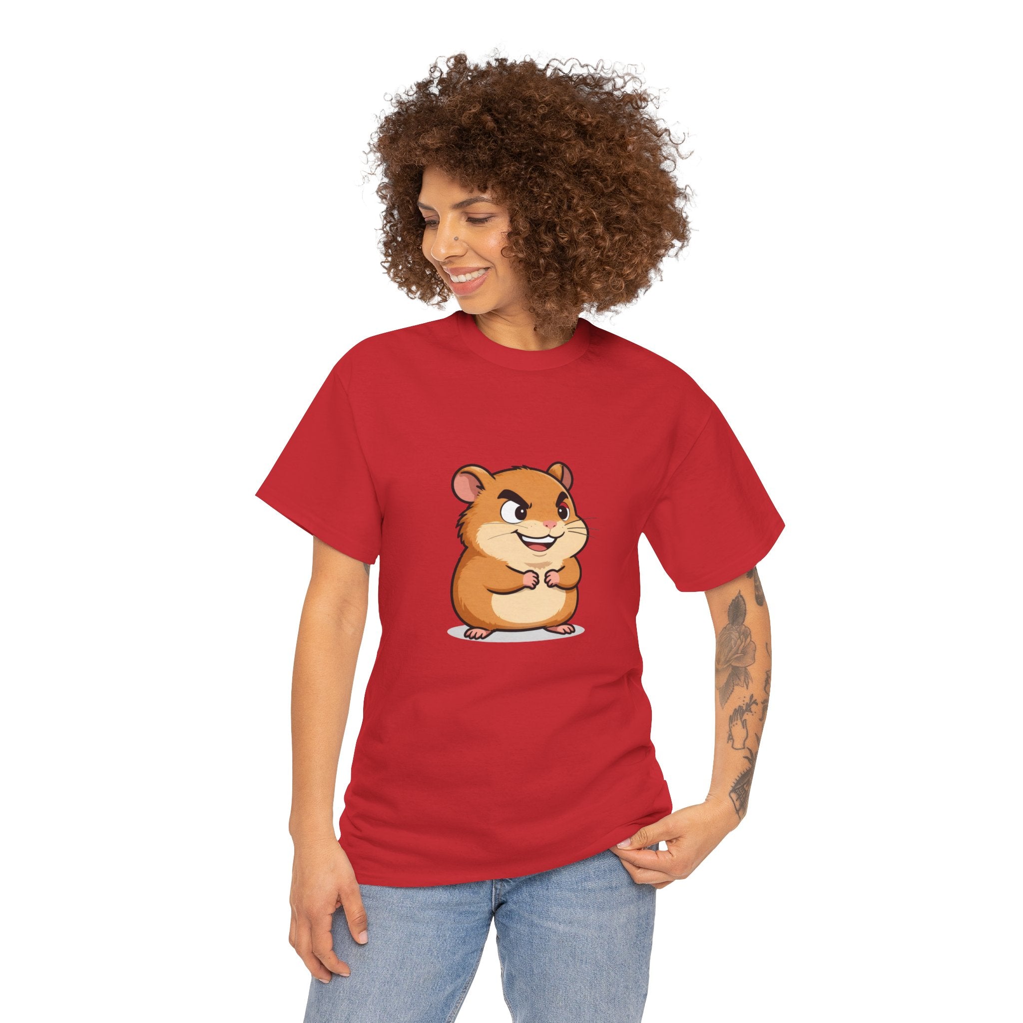 Cheeky Hamster Cartoon T-Shirt | Funny Sly Grin Hamster Tee