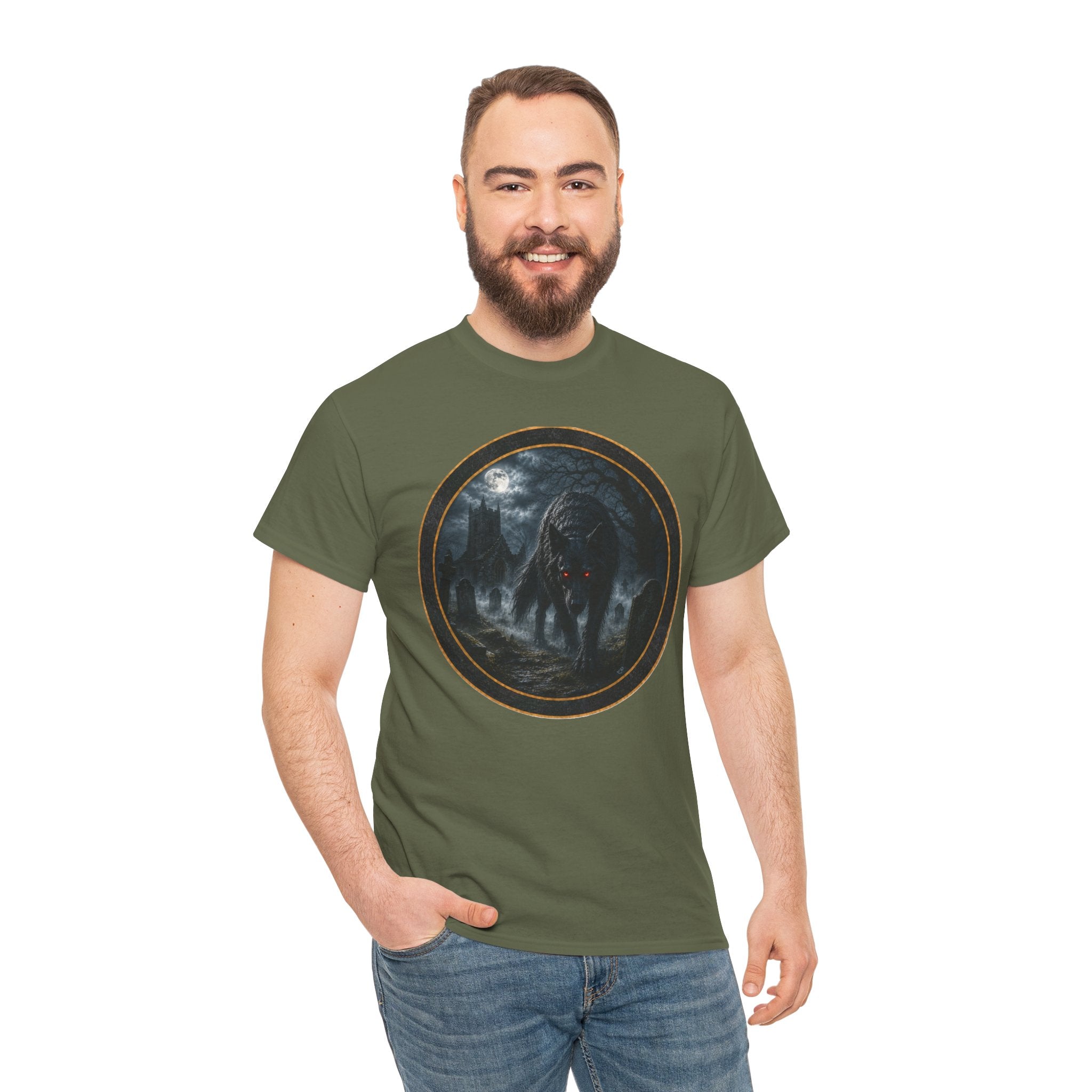 Wolf Moon T-Shirt — Gothic Night Forest Wolf Graphic Tee