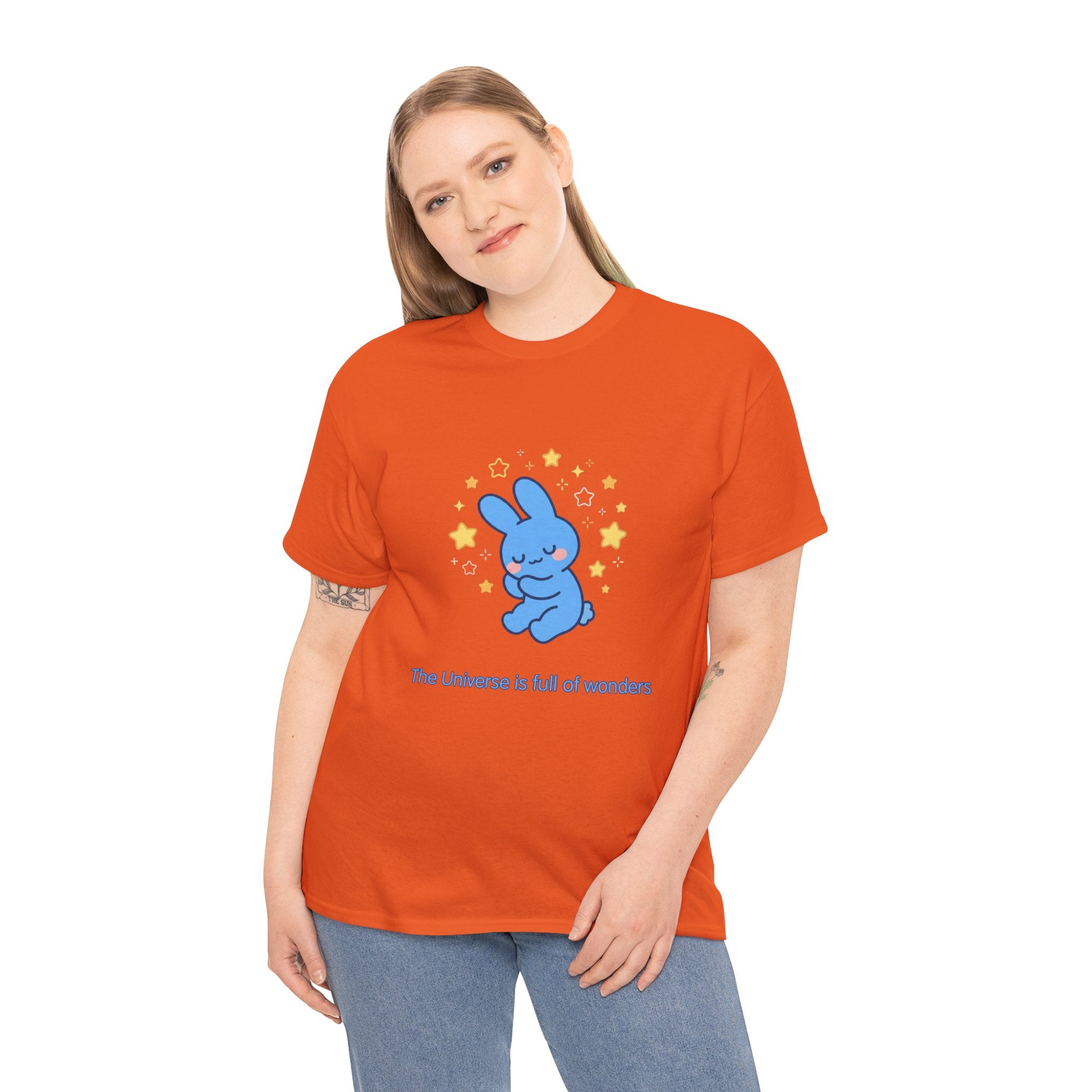 The Universe Is Full of Wonders T-Shirt | Cute Blue Bunny Tee | Kids & Family Kawaii Graphic T-Shirt
