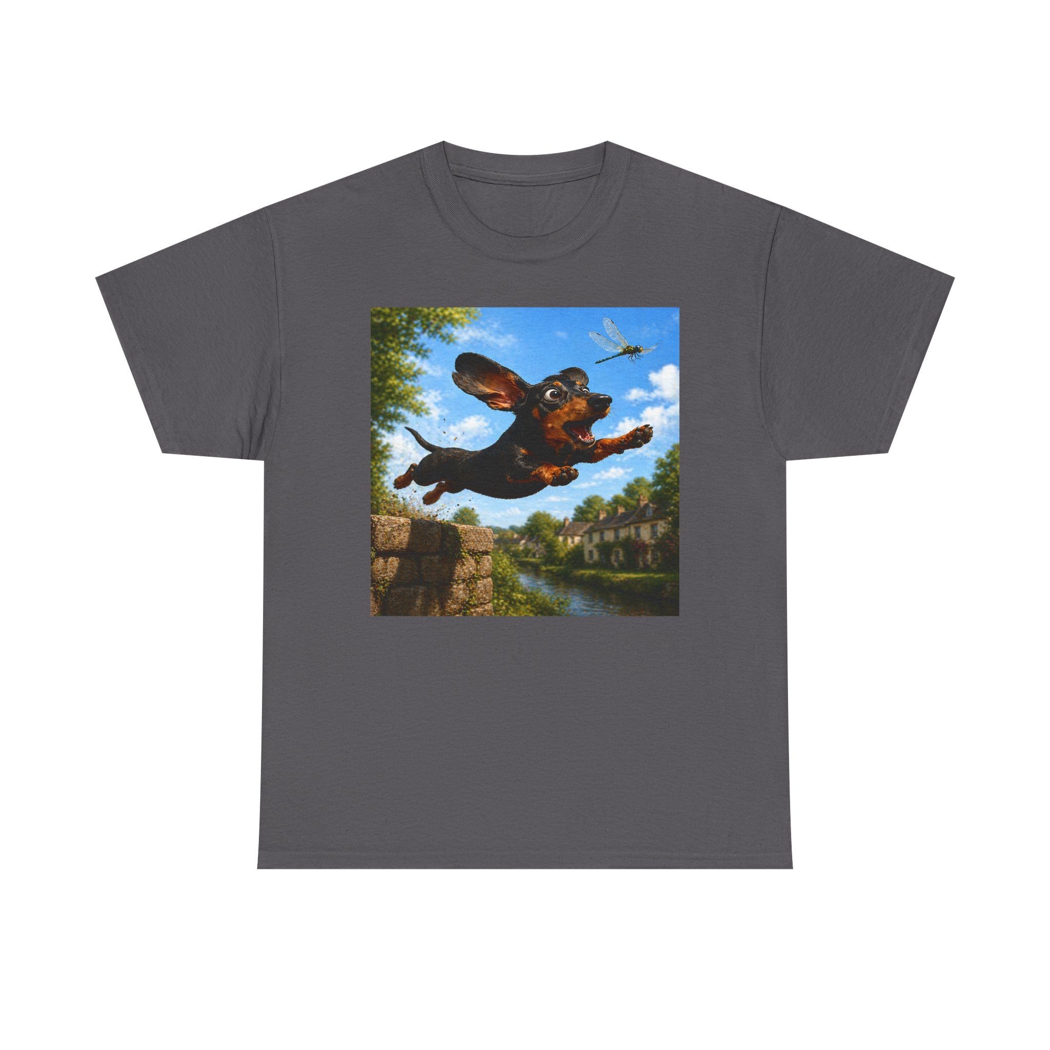 Flying Dachshund Dragonfly Chase T-Shirt