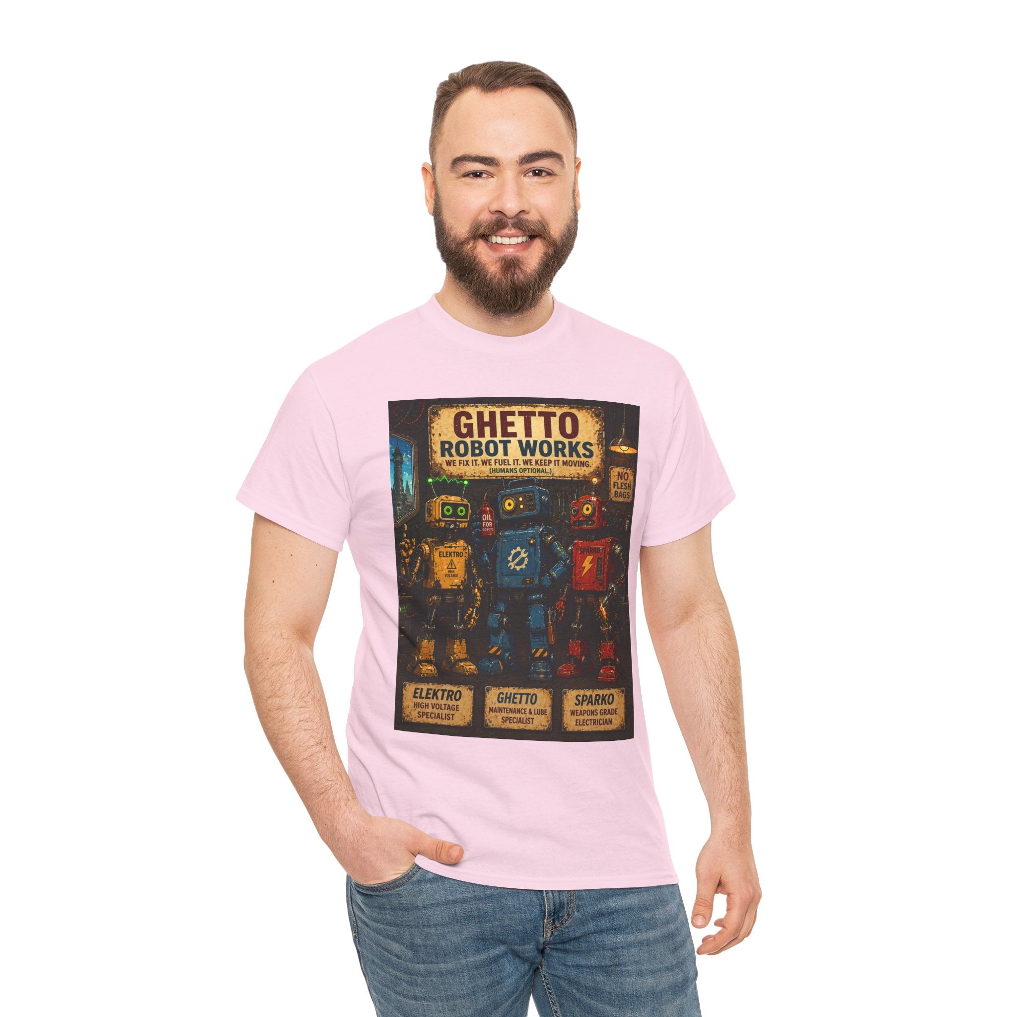 Ghetto Robot Works Vintage Poster T‑Shirt