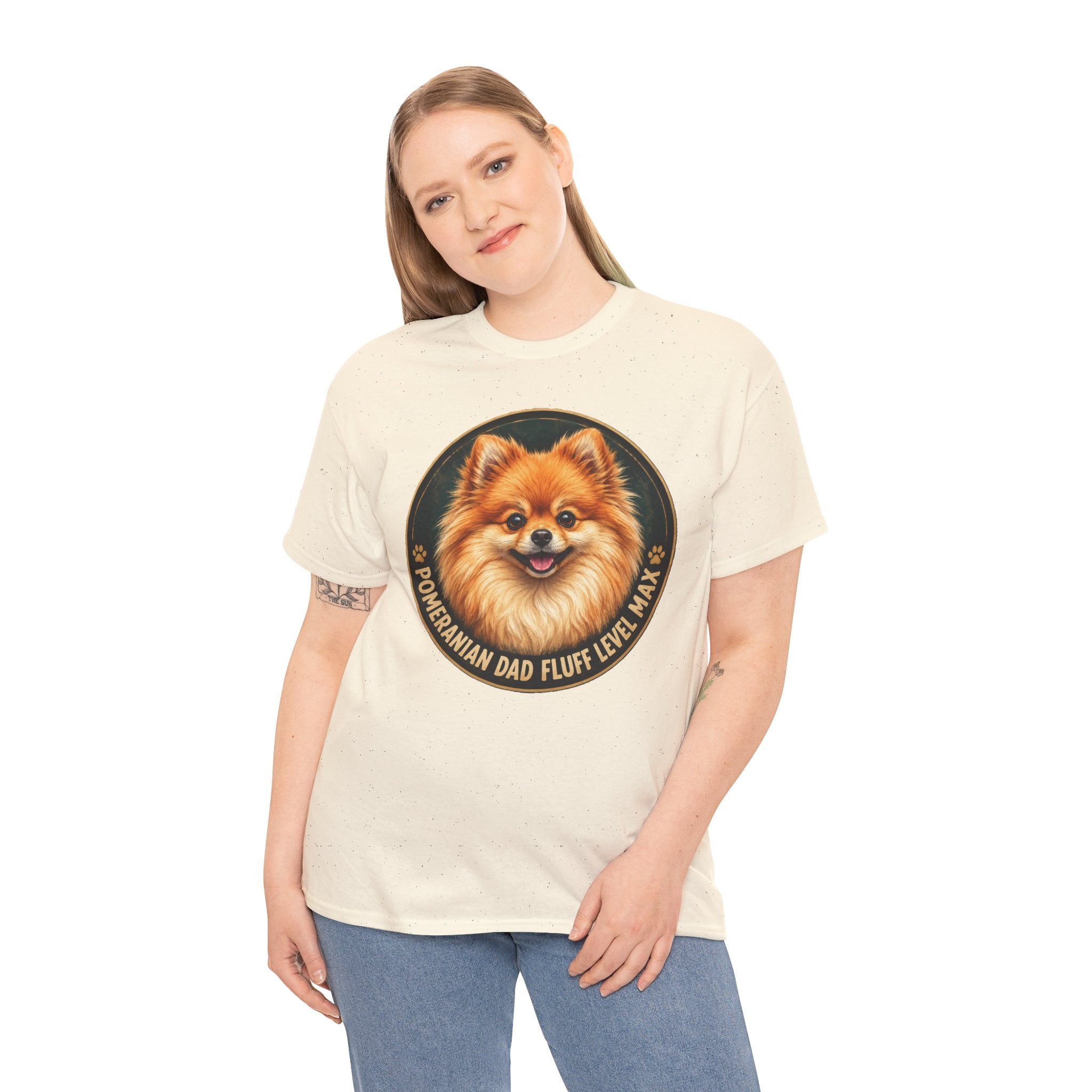 Pomeranian Dad Fluff Level Max T-Shirt | Pomeranian Owner Tee