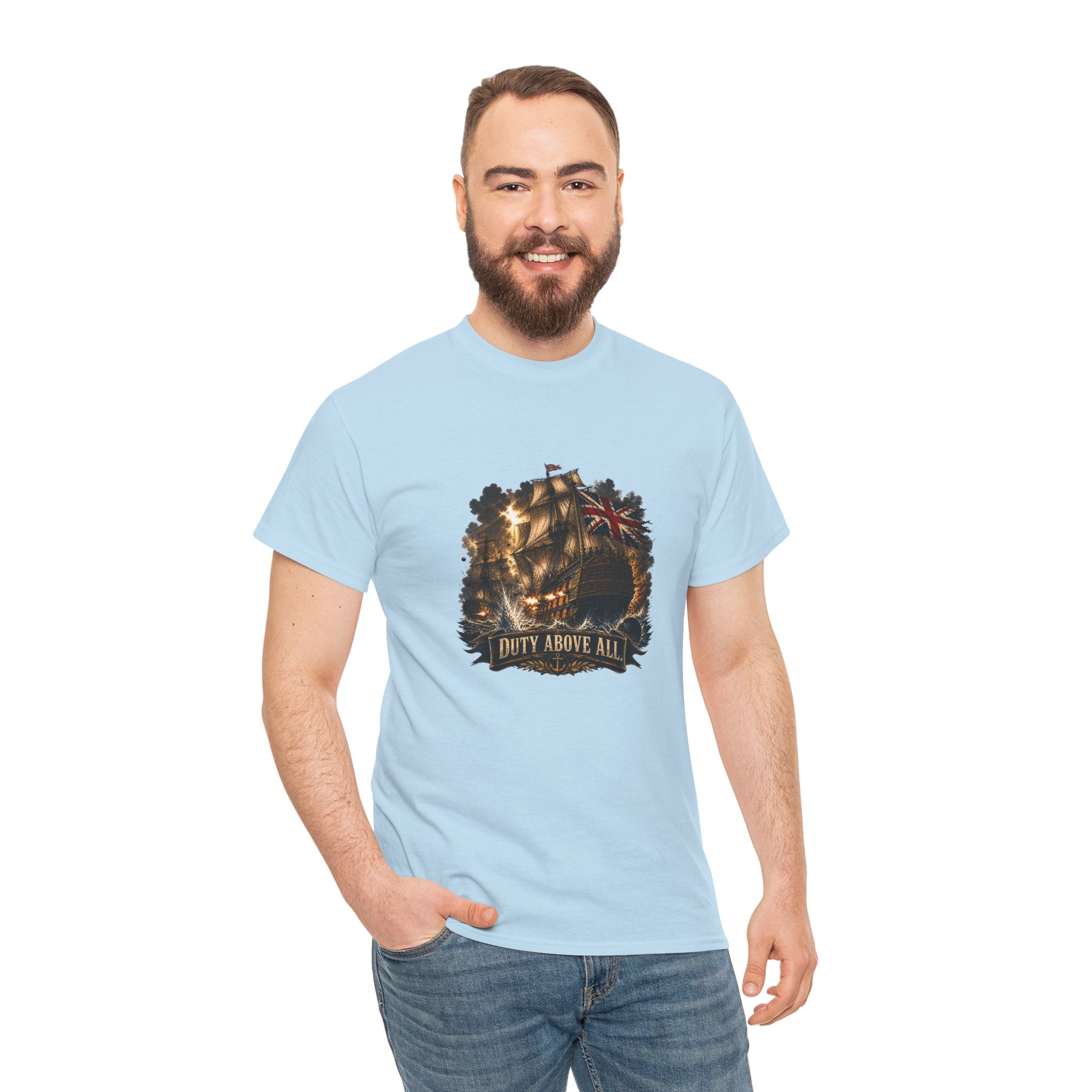 Duty Above All T-Shirt | Royal Navy Ship Graphic Tee | Age of Sail Naval History Shirt