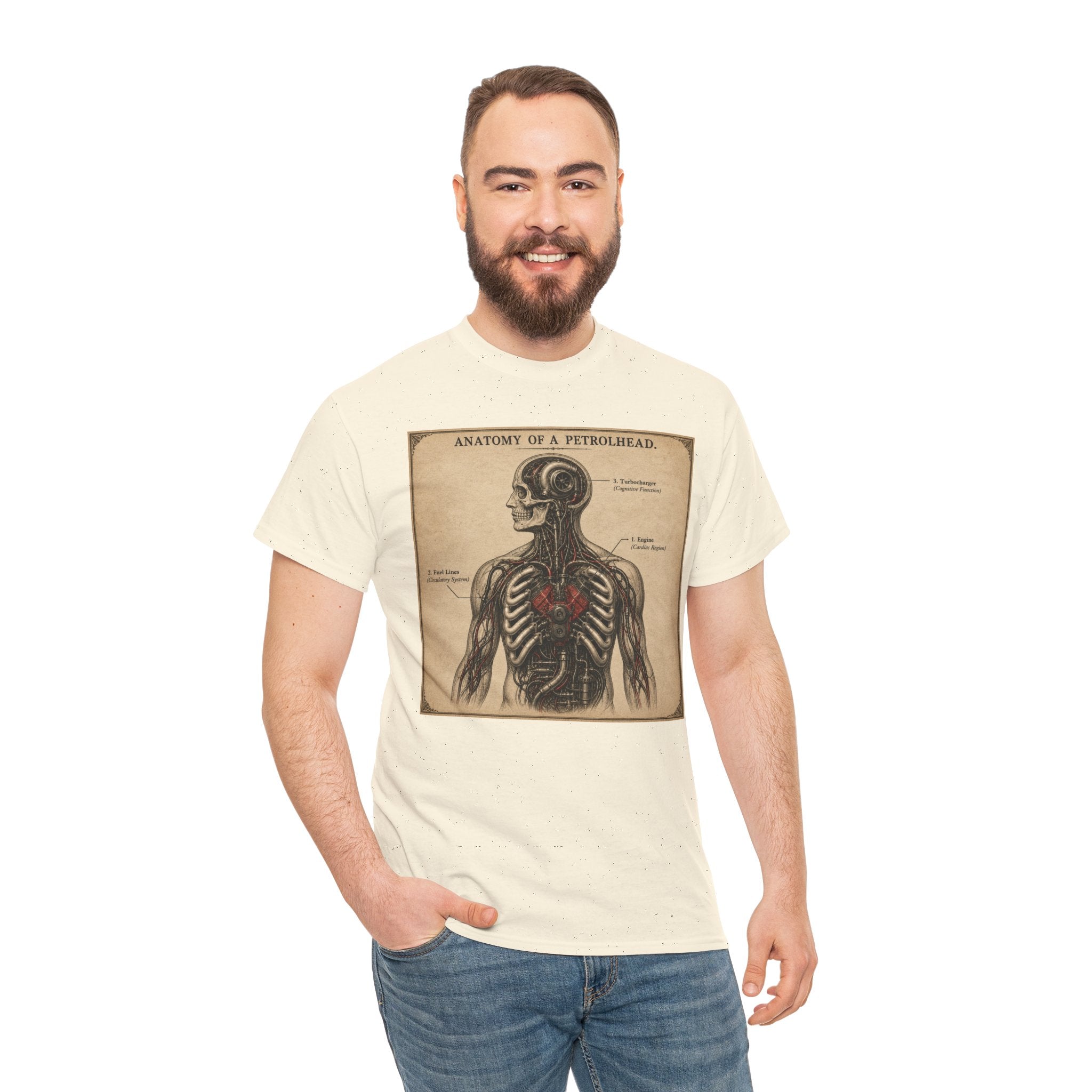 Anatomy of a Petrolhead T-Shirt | Funny Car Lover Diagram Graphic Tee | Vintage Engine Anatomy Mechanic Shirt | Gearhead Humour Art