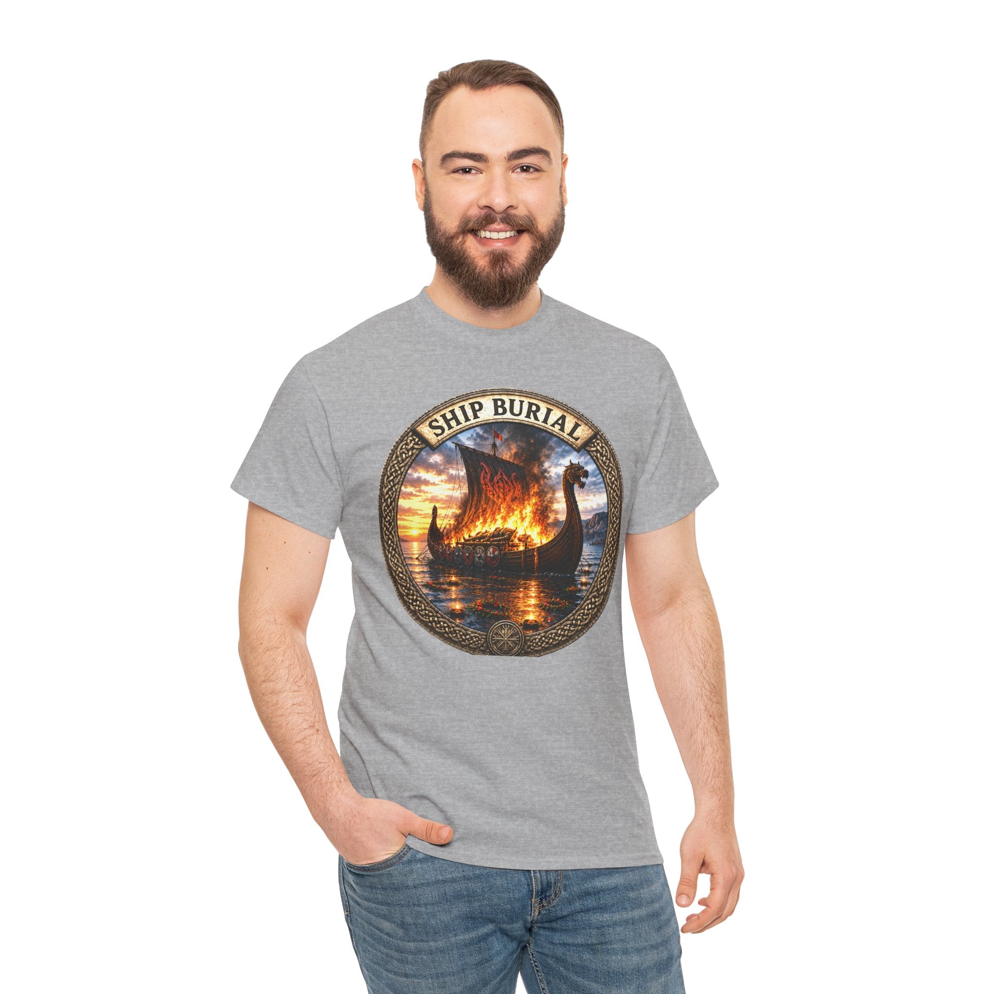 Ship Burial T-Shirt | Viking Funeral Norse Tee