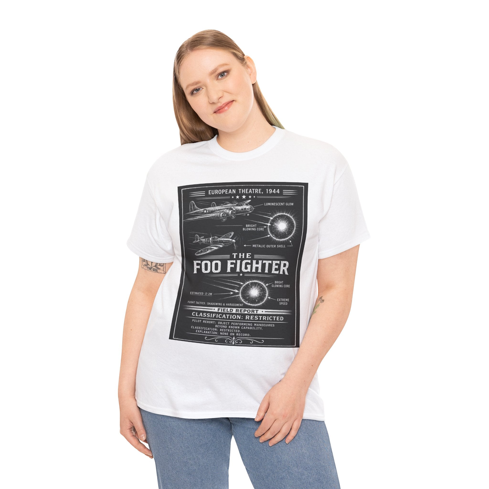 Foo Fighter Dark Vintage Aviation Tee — Retro WWII Aircraft Poster Shirt