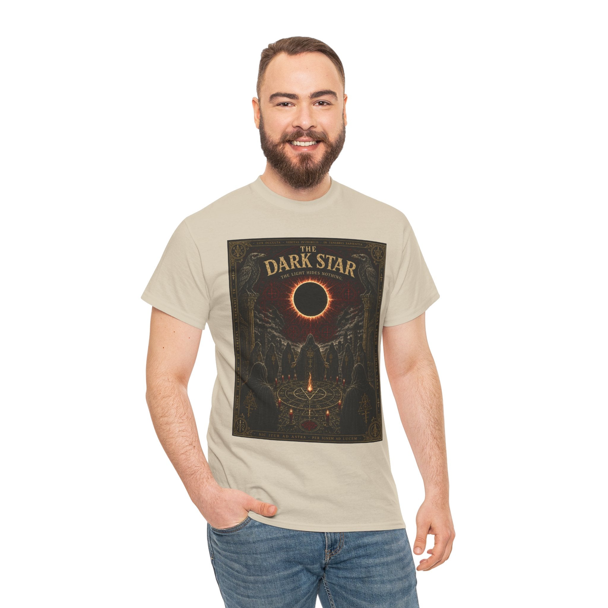 The Dark Star T-Shirt | Solar Eclipse Occult Graphic Tee | Ritual Circle Esoteric Shirt | Dark Academia Mystic Art