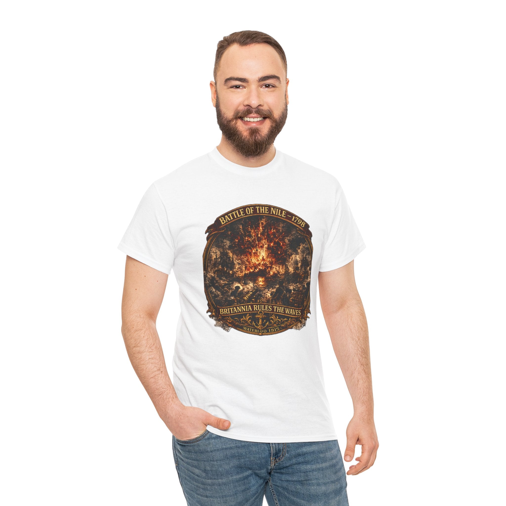 Battle of the Nile Tee — Vintage Naval Warfare Firestorm Graphic Shirt