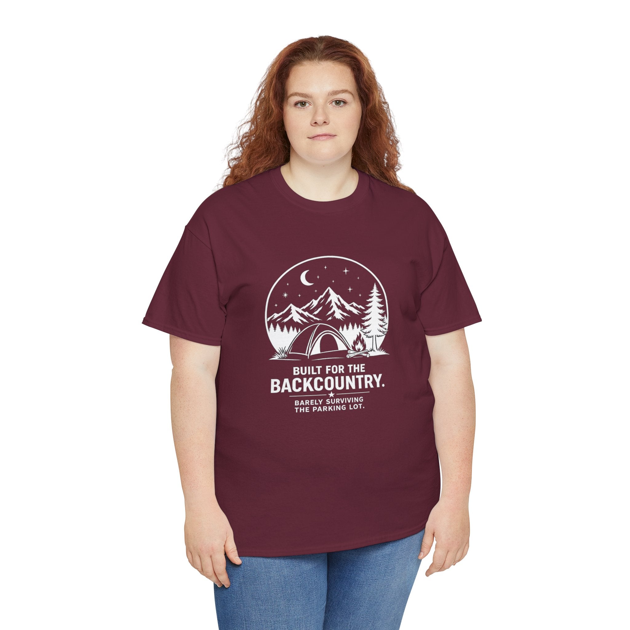 Camping T-Shirt — 'Built for the Backcountry' Minimal Mountain Tent Design - 🌲 Wild & Free — Where the Mountains Meet the Stars