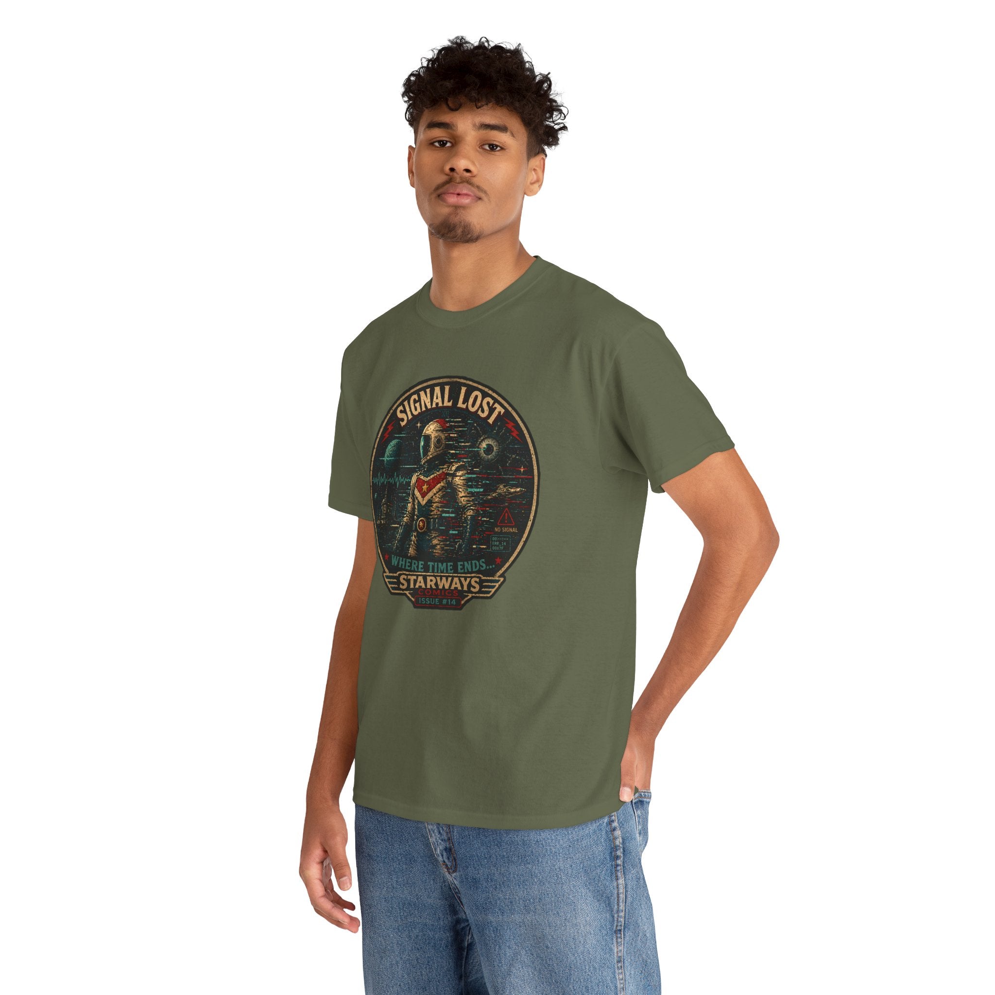 Signal Lost T-Shirt | Retro Sci-Fi Astronaut Graphic Tee | Starways Comics Vintage Space Shirt
