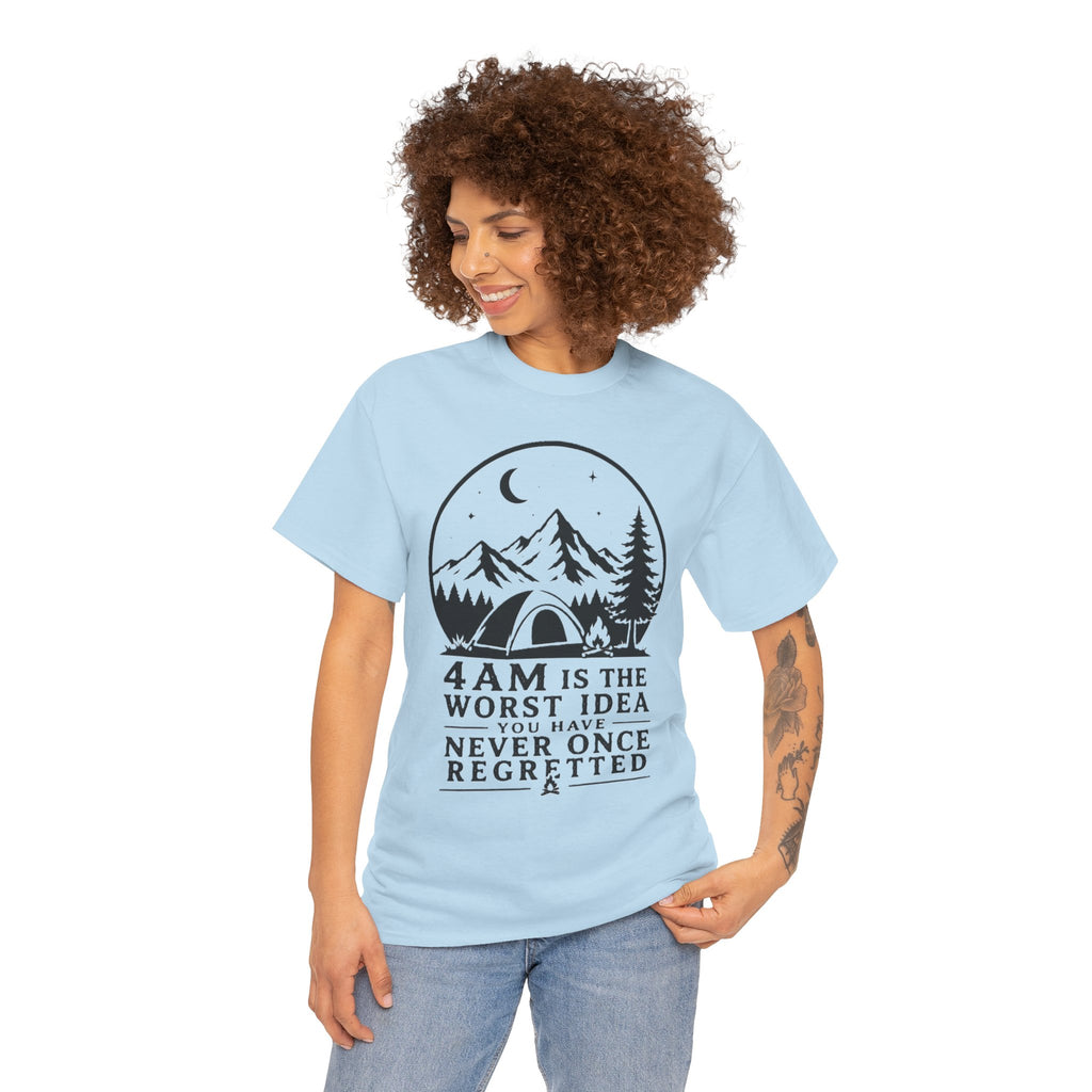The Views Are Worth It The 4am Alarm Is Not – Funny Sunrise Hiking Outdoor Graphic T-Shirt