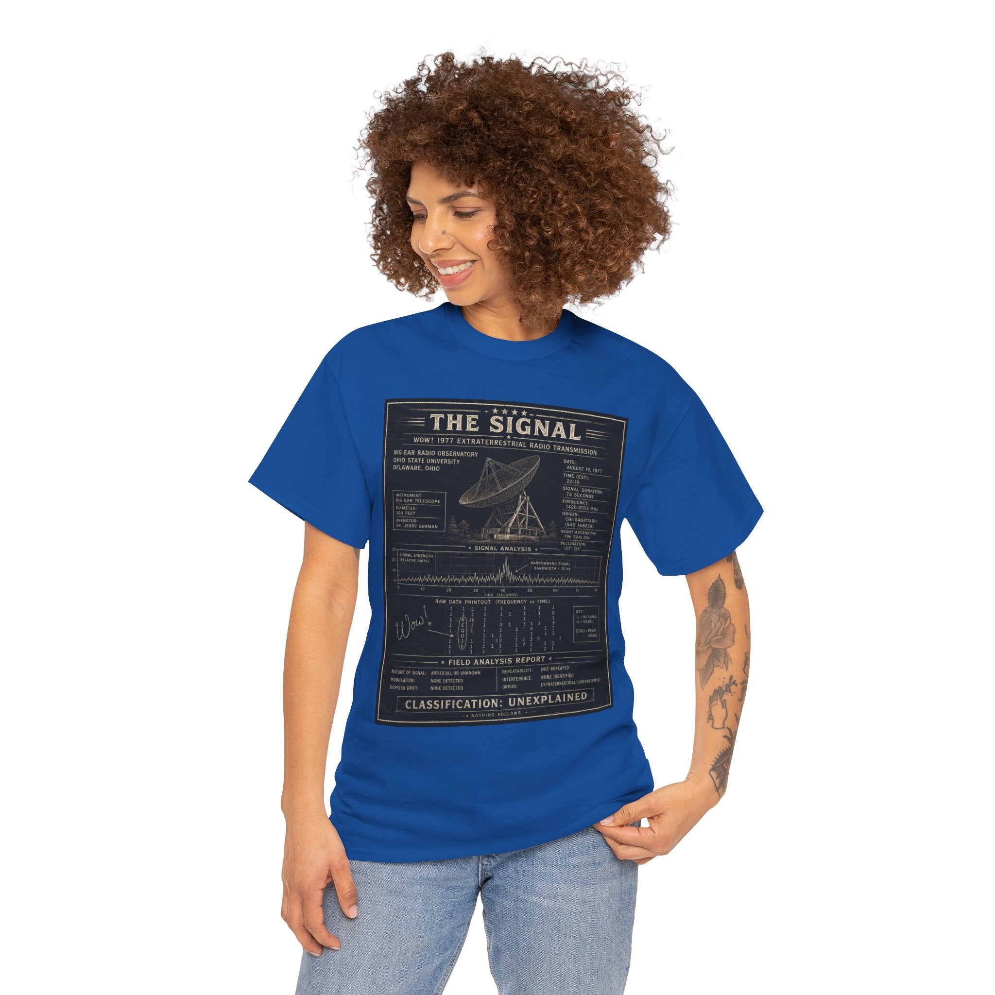 The Signal – WOW! 1977 Extraterrestrial Radio Transmission Field Analysis Vintage Graphic T-Shirt