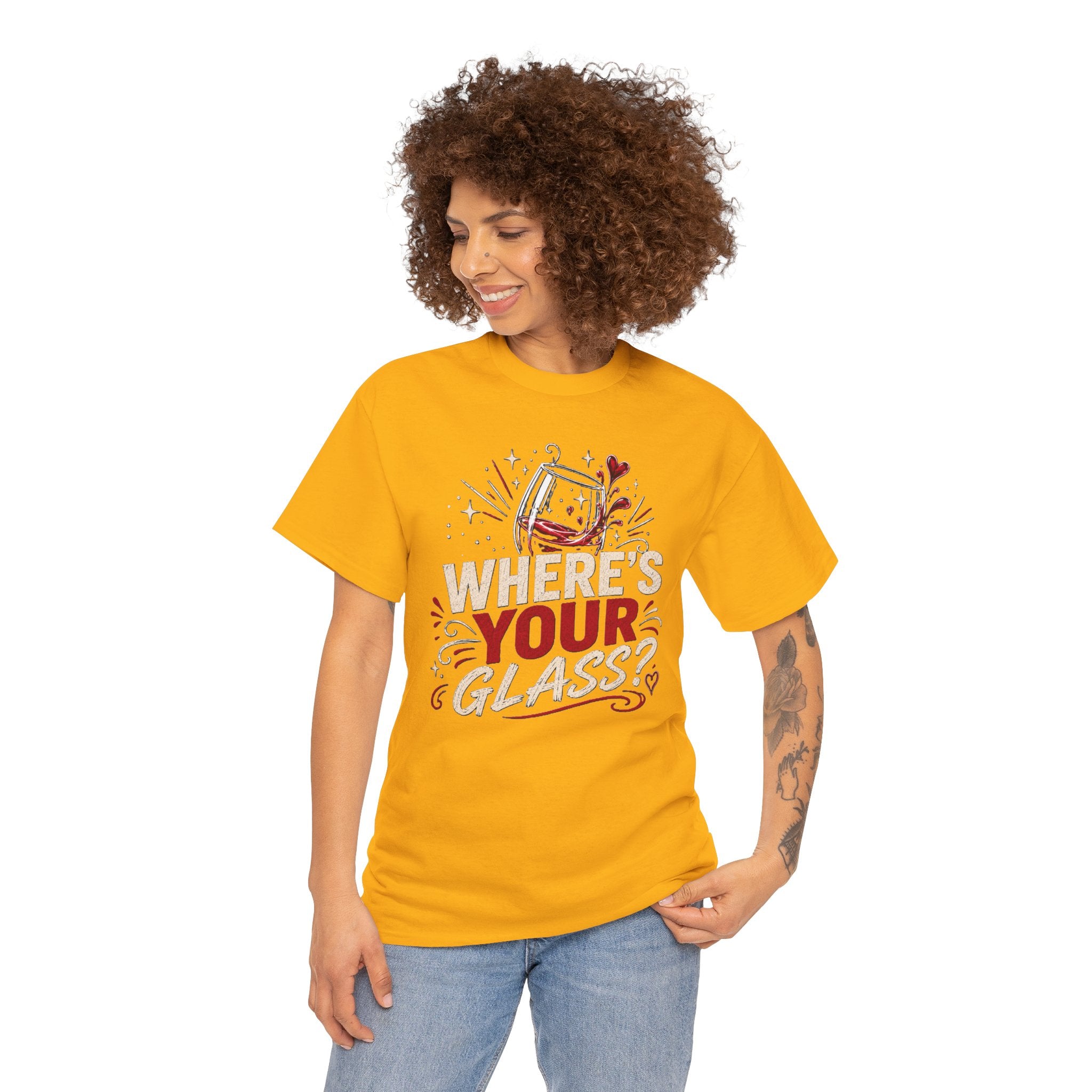 Where's Your Glass? T-Shirt — Funny Wine Lover Graphic Tee