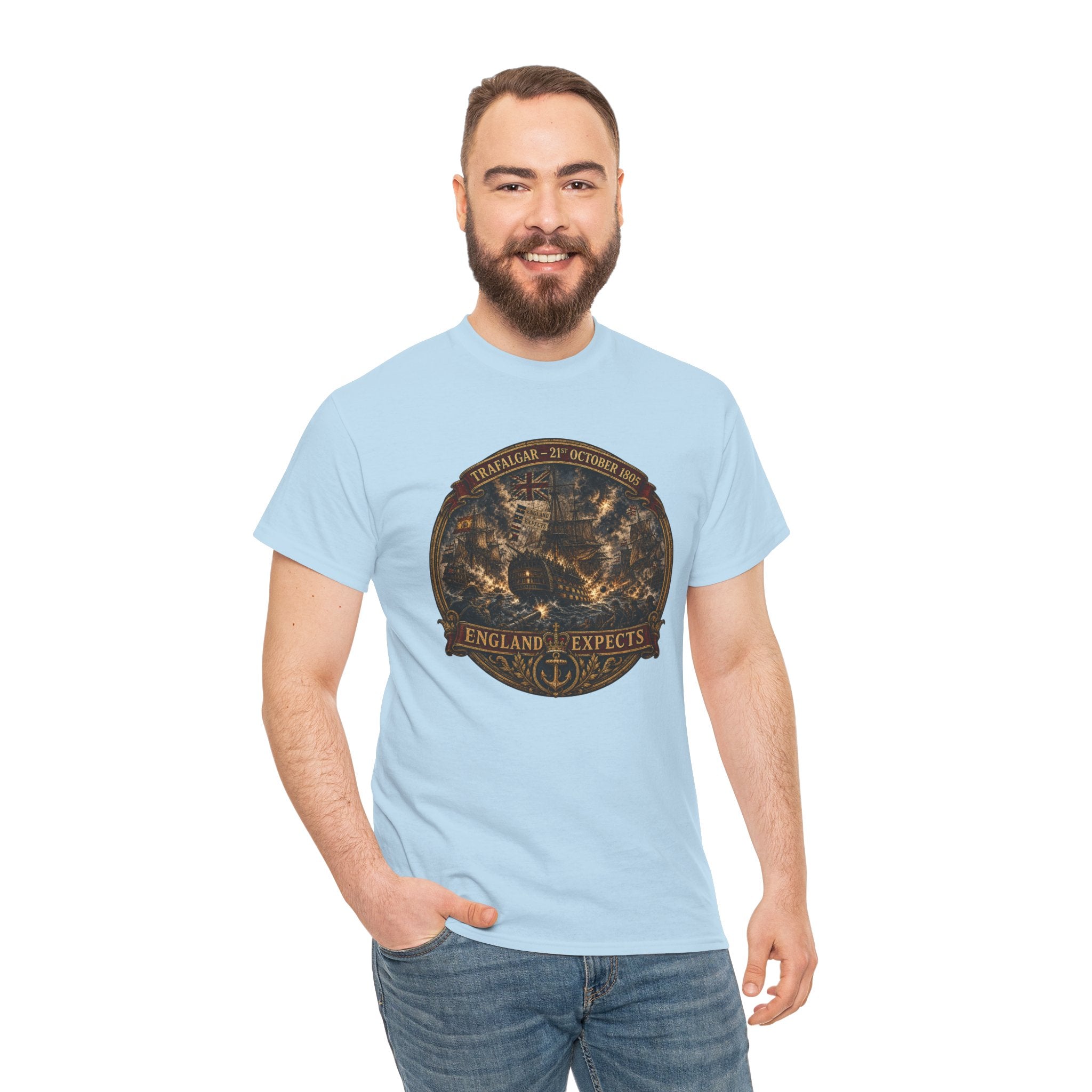 HMS Victory Trafalgar T-Shirt | England Expects Nelson Naval Graphic Tee | 1805 History Shirt