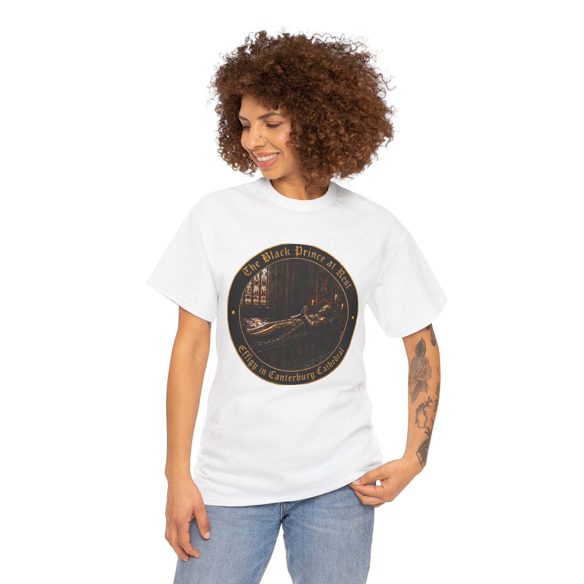 Black Prince Effigy T-Shirt — "The Black Prince at Rest" Canterbury Cathedral Roundel Graphic Tee