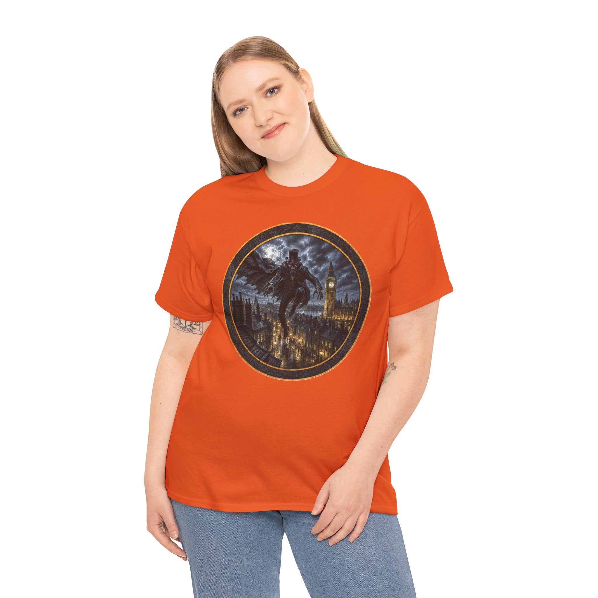 Spring-Heeled Jack T‑Shirt — Gothic Big Ben Skyline Design