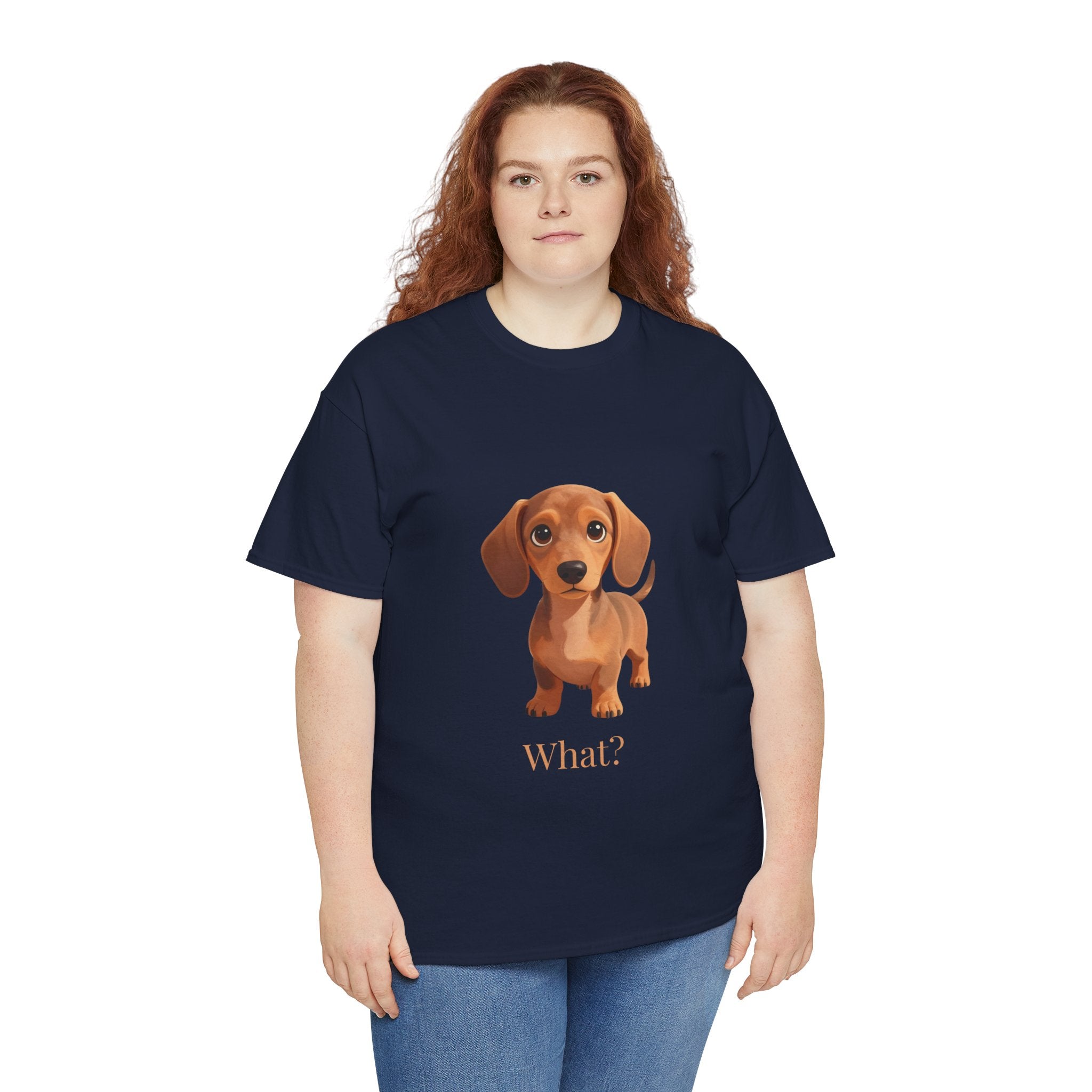 Dachshund "What?" Tee - Cute Dog Graphic T-Shirt