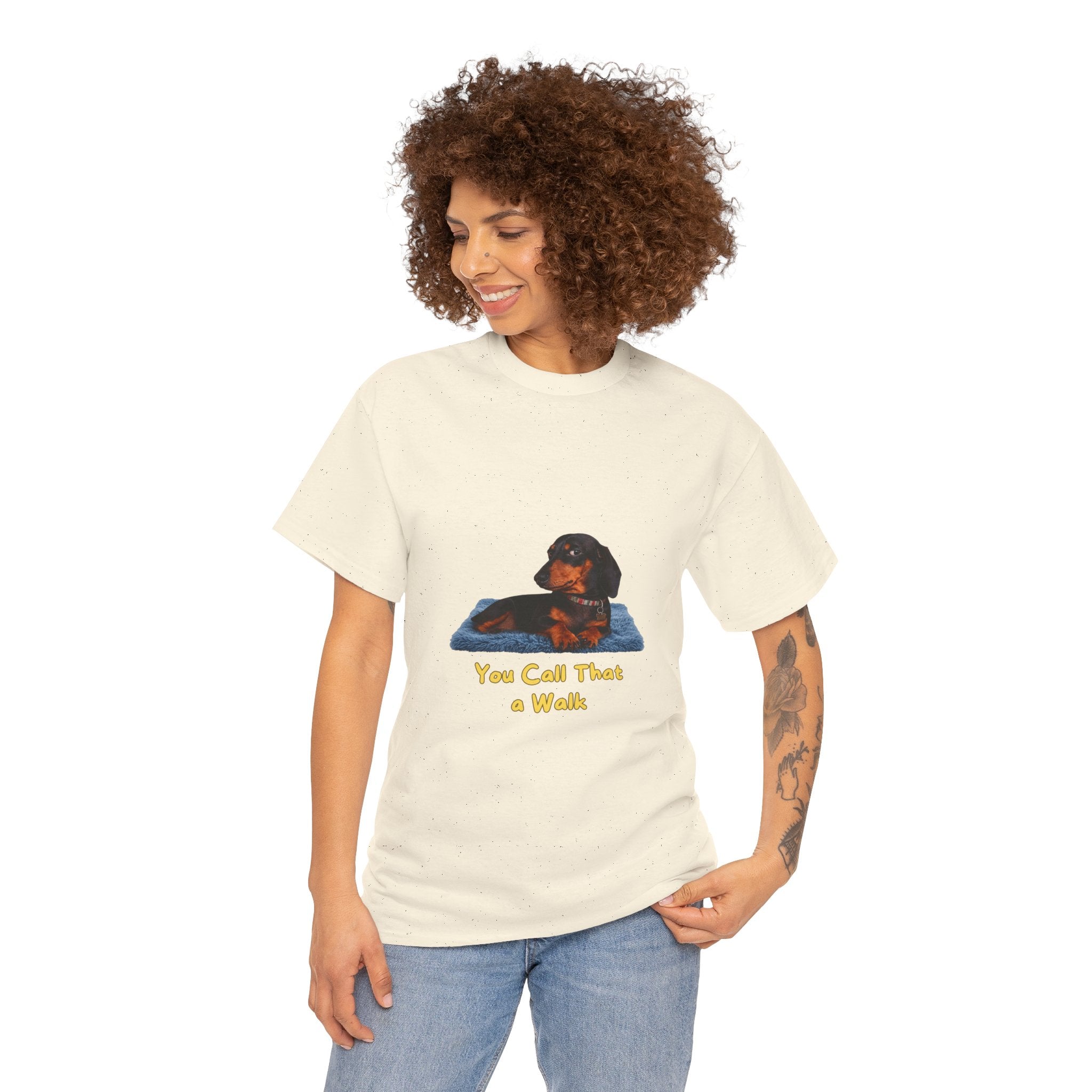 You Call That a Walk T-Shirt – Funny Dachshund Unimpressed Dog Side Eye | Sausage Dog Wiener Dog Graphic Tee