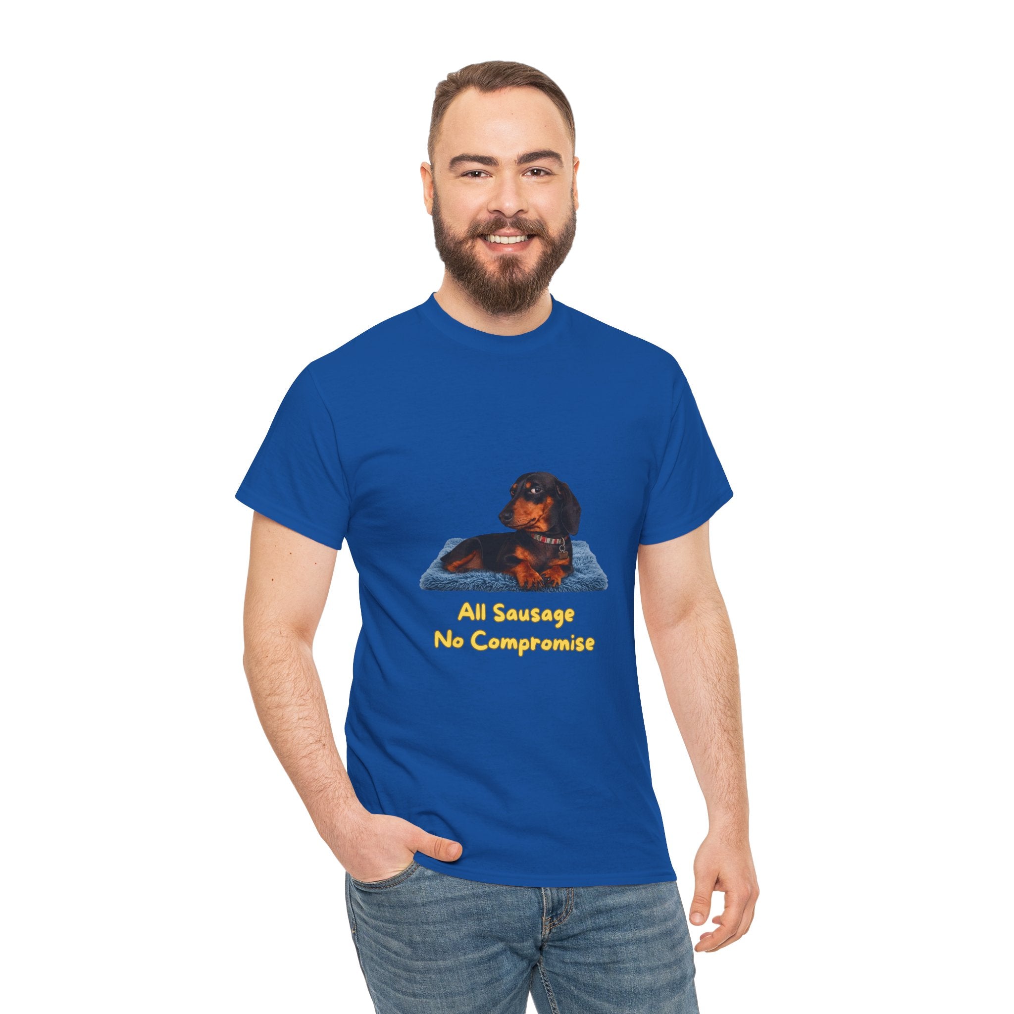 All Sausage No Compromise T-Shirt – Funny Dachshund Sausage Dog Attitude | Wiener Dog Bold Graphic Tee