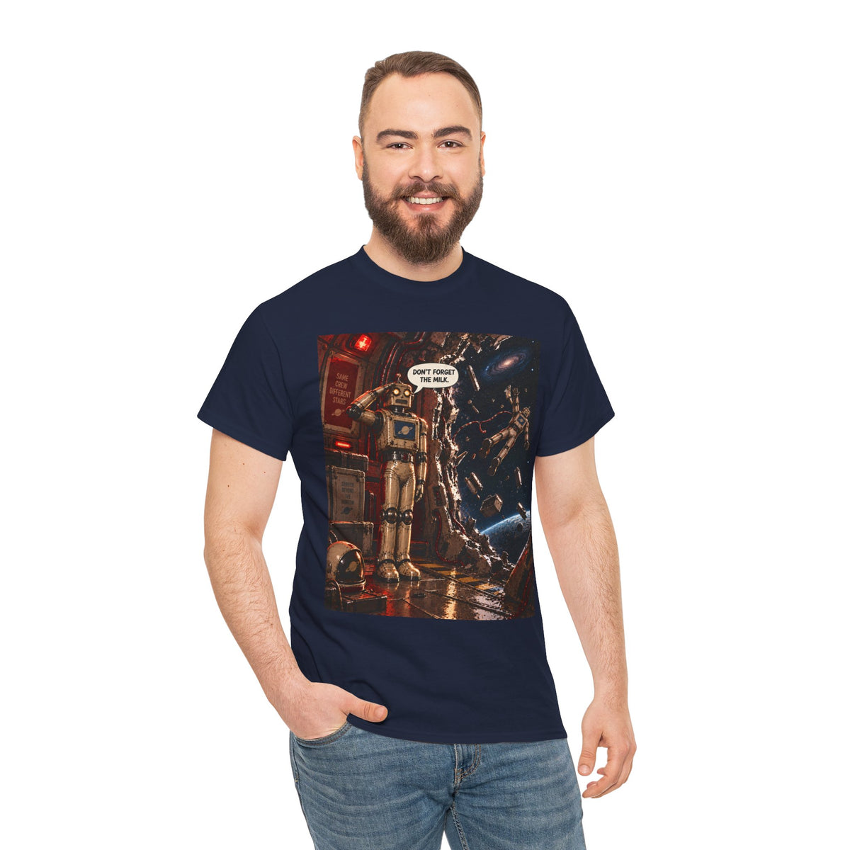 Don't Forget The Milk Retro Robot T-Shirt