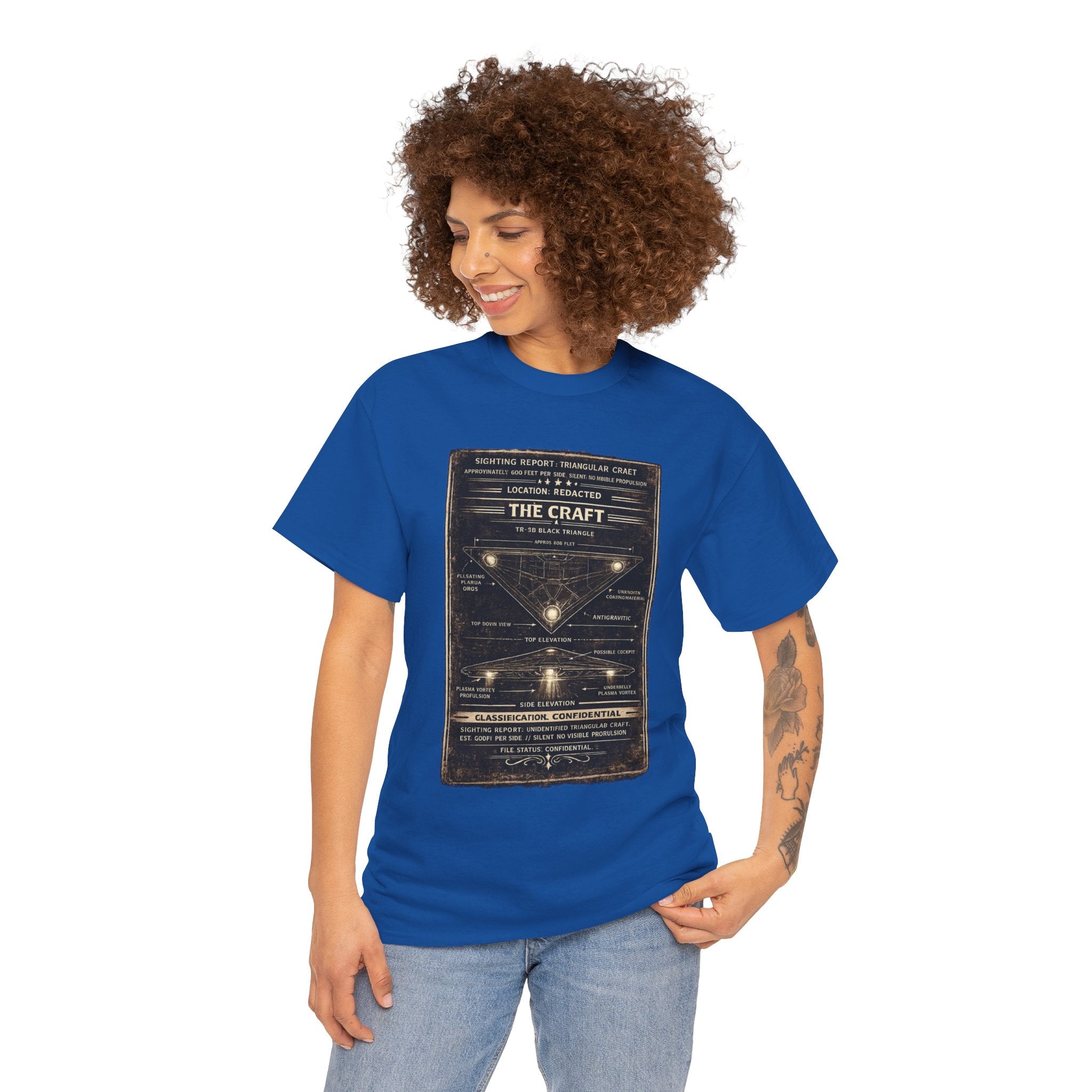The Craft – TR-3B Black Triangle UAP Military Sighting Technical Illustration Graphic T-Shirt