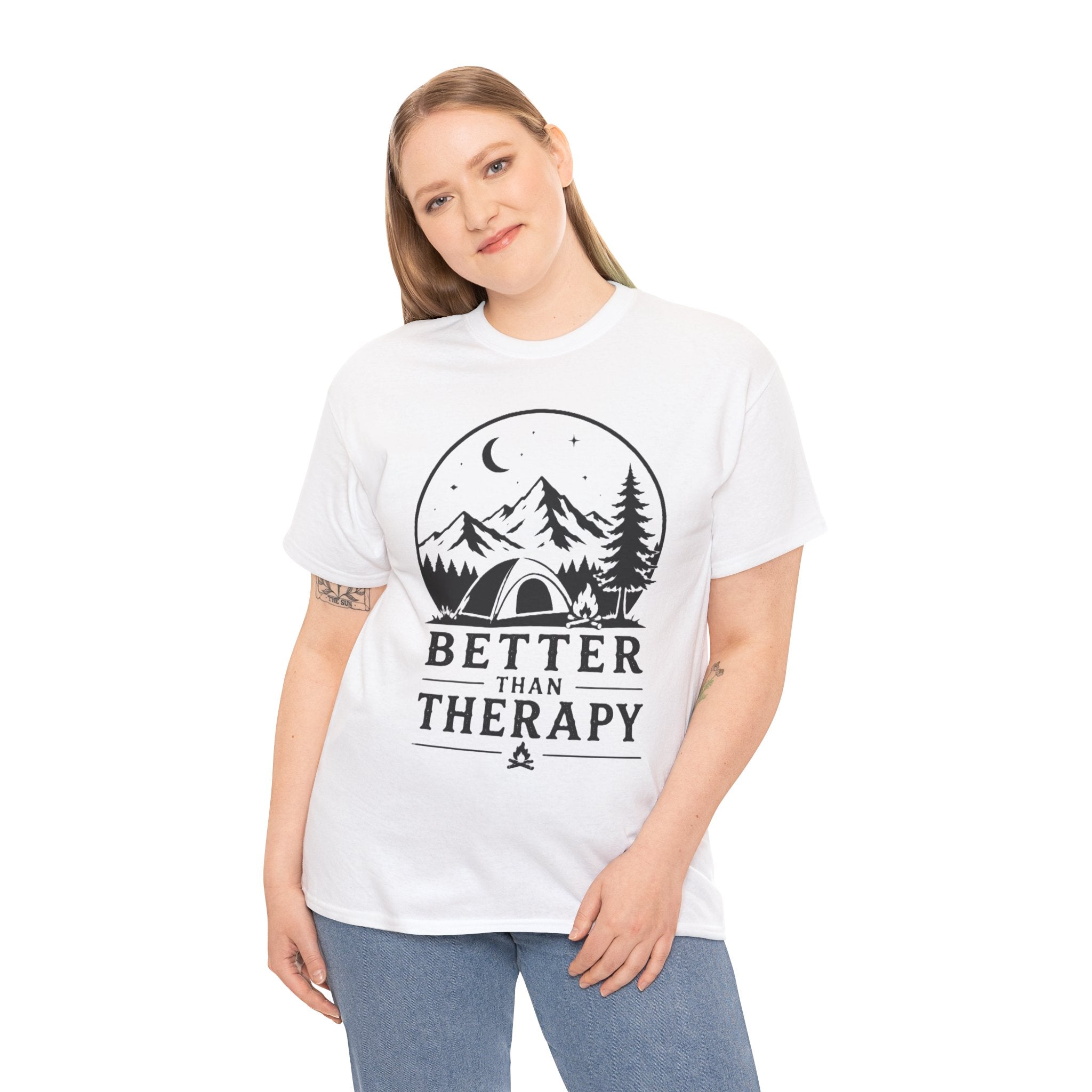 Camping 'Better Than Therapy' T-Shirt – Outdoor Adventure Tee -My Therapist Has A Summit Fee